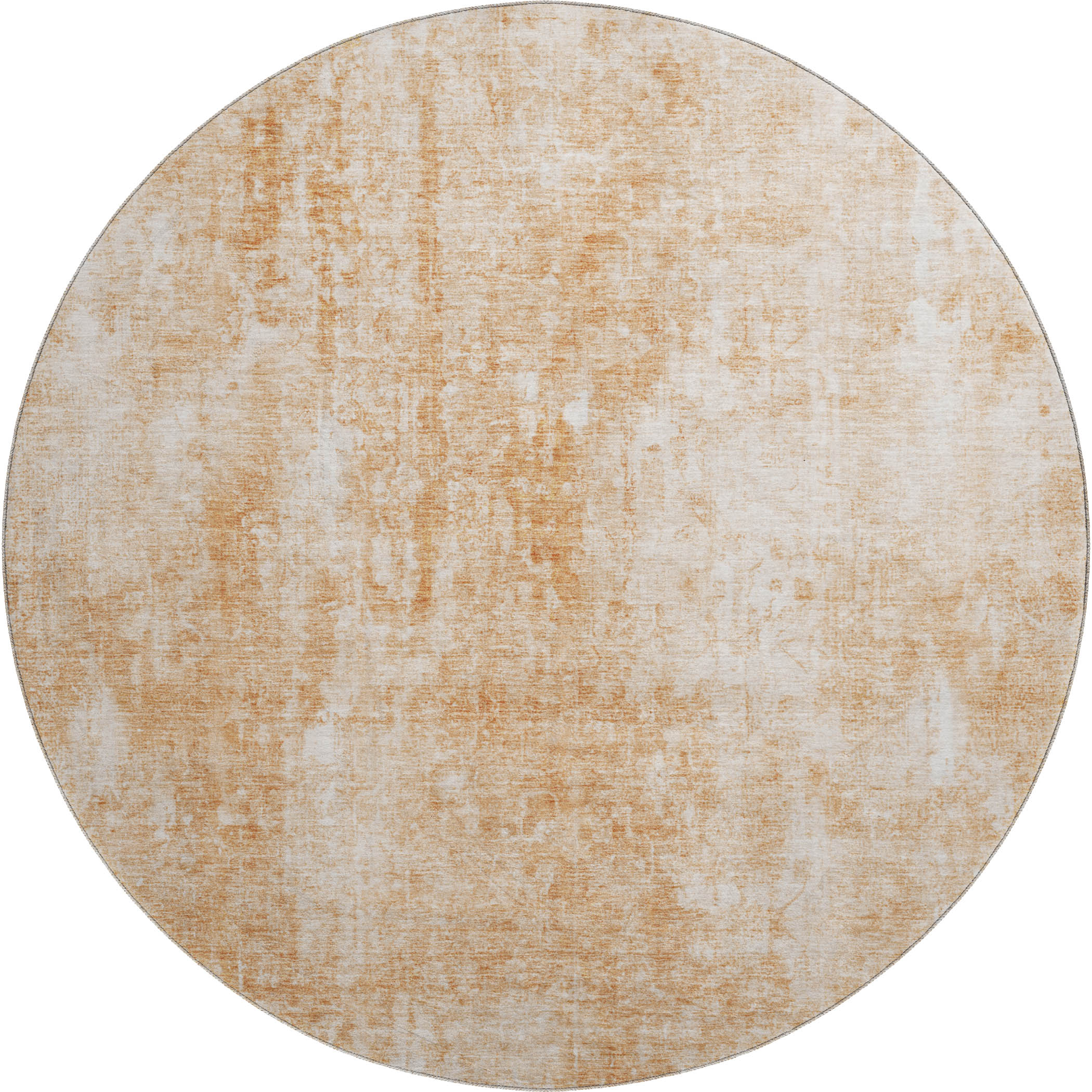 Bergen Machine Washable Transitional Terracotta Orange Rug 8' x 8' #shape_Round