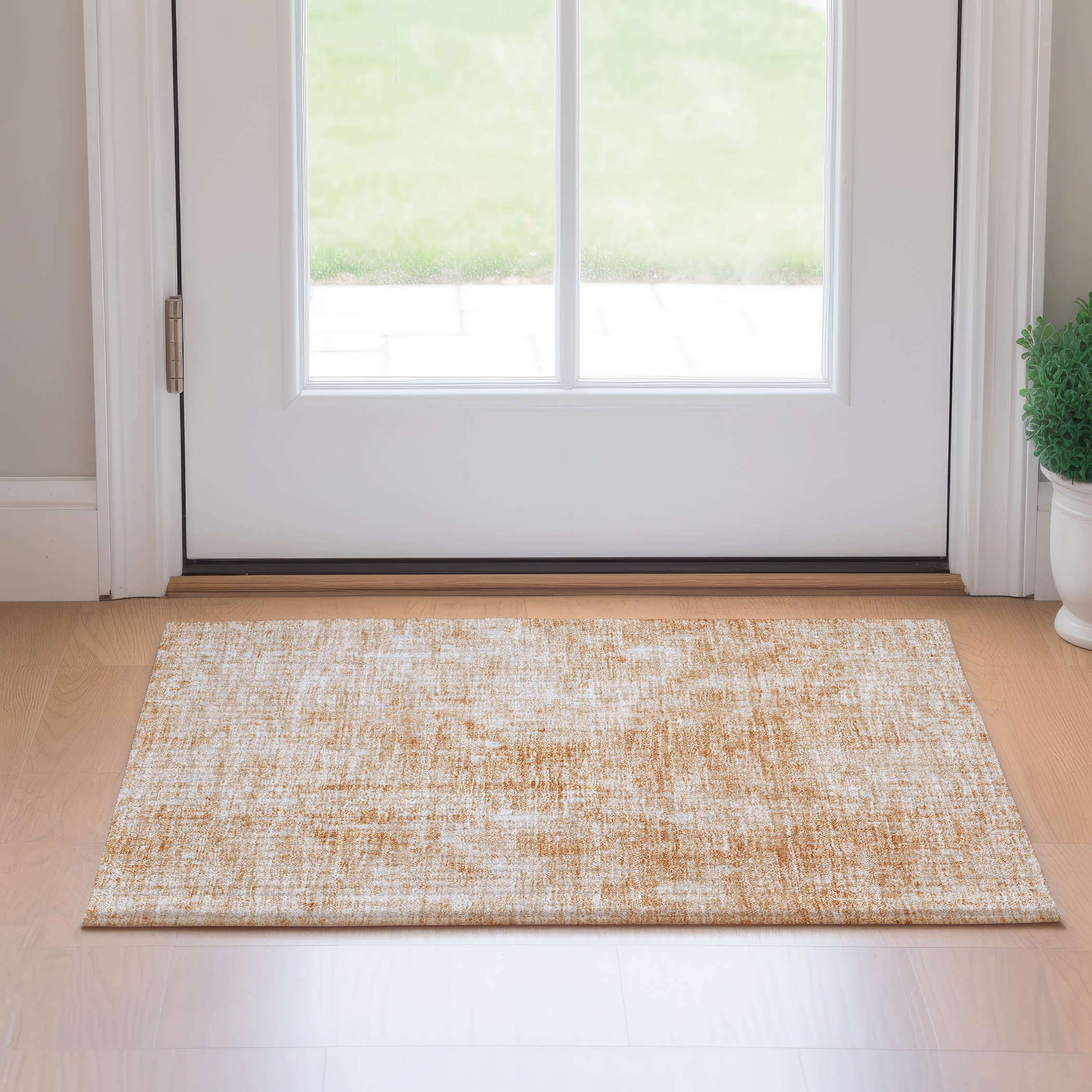 Bergen Machine Washable Transitional Terracotta Orange Rug 1'8" x 2'6" #shape_Rectangle