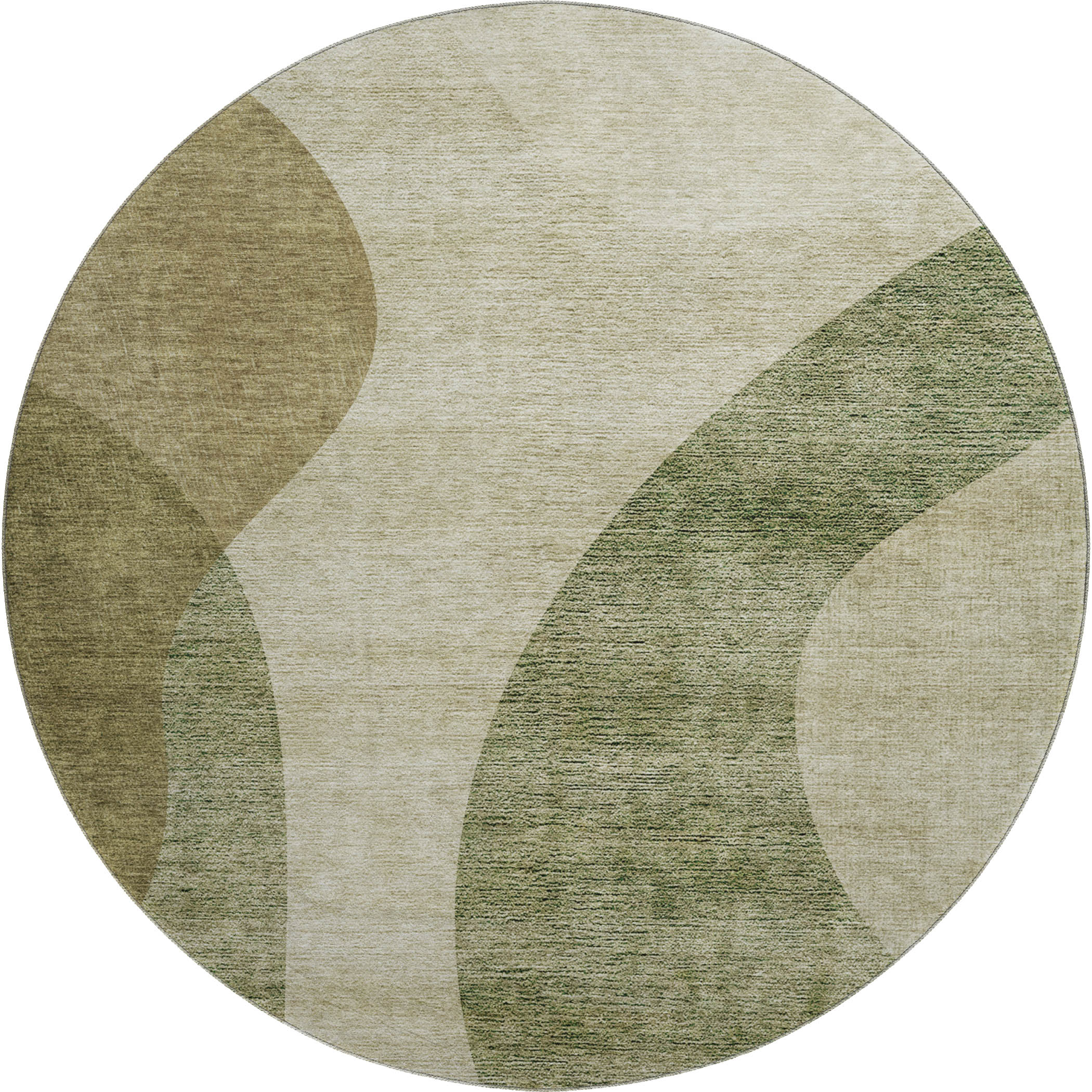 Bogota Machine Washable Transitional Beige Brown Rug 8' x 8' #shape_Round