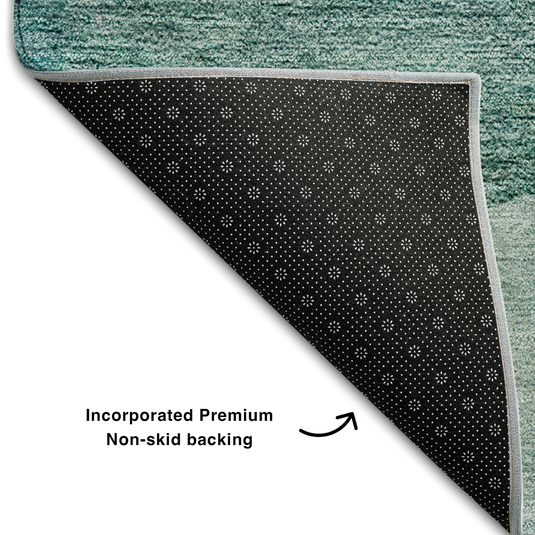 Bogota Machine Washable Transitional Green Rug 1'8" x 2'6" #shape_Rectangle