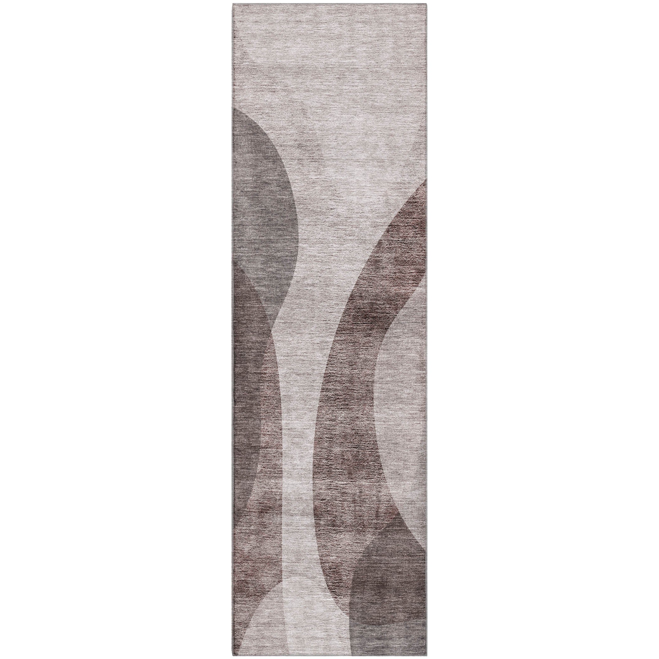 Bogota Machine Washable Transitional Mocha Brown Rug 2'3" x 7'6" #shape_Runner
