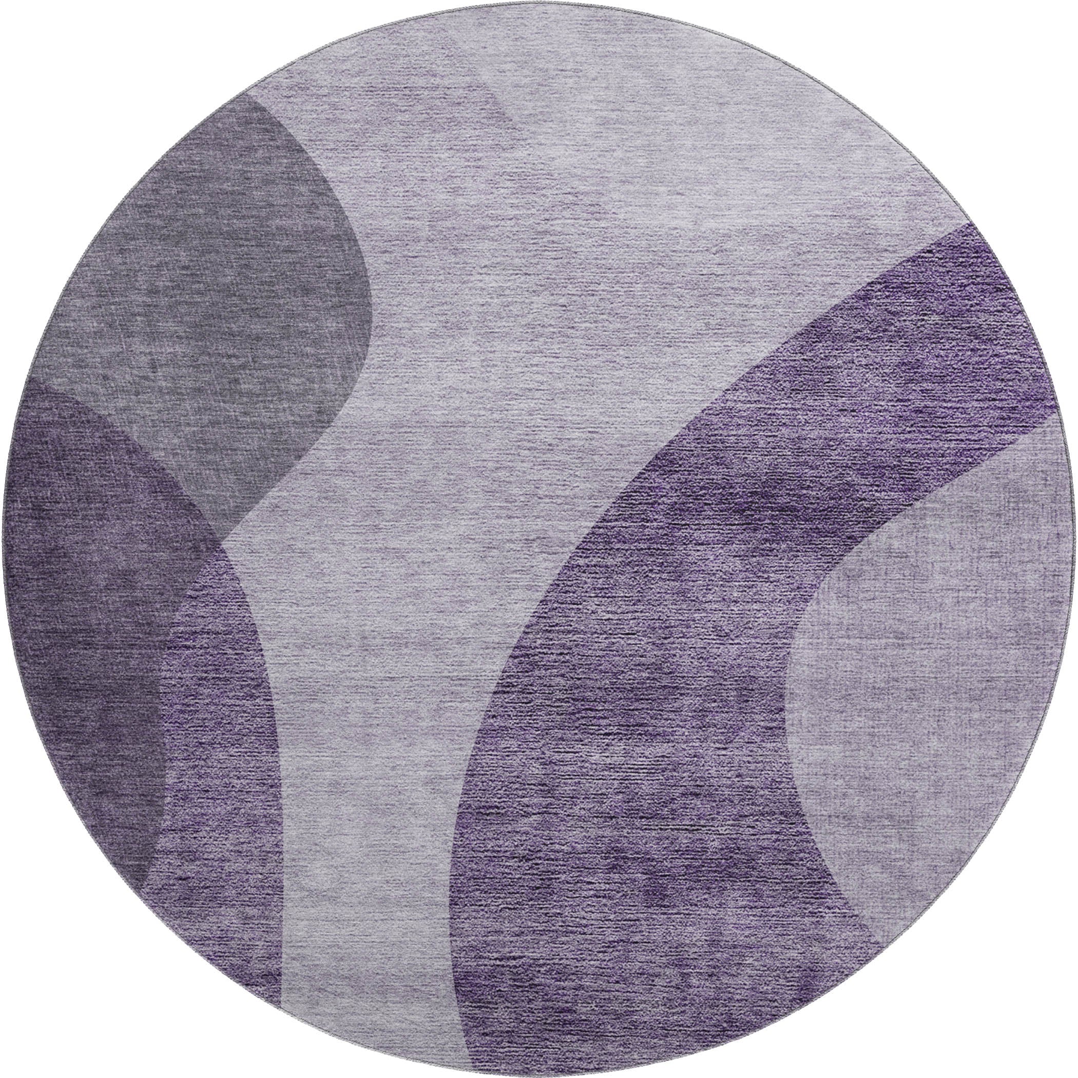 Bogota Machine Washable Transitional Purple Rug 8' x 8' #shape_Round