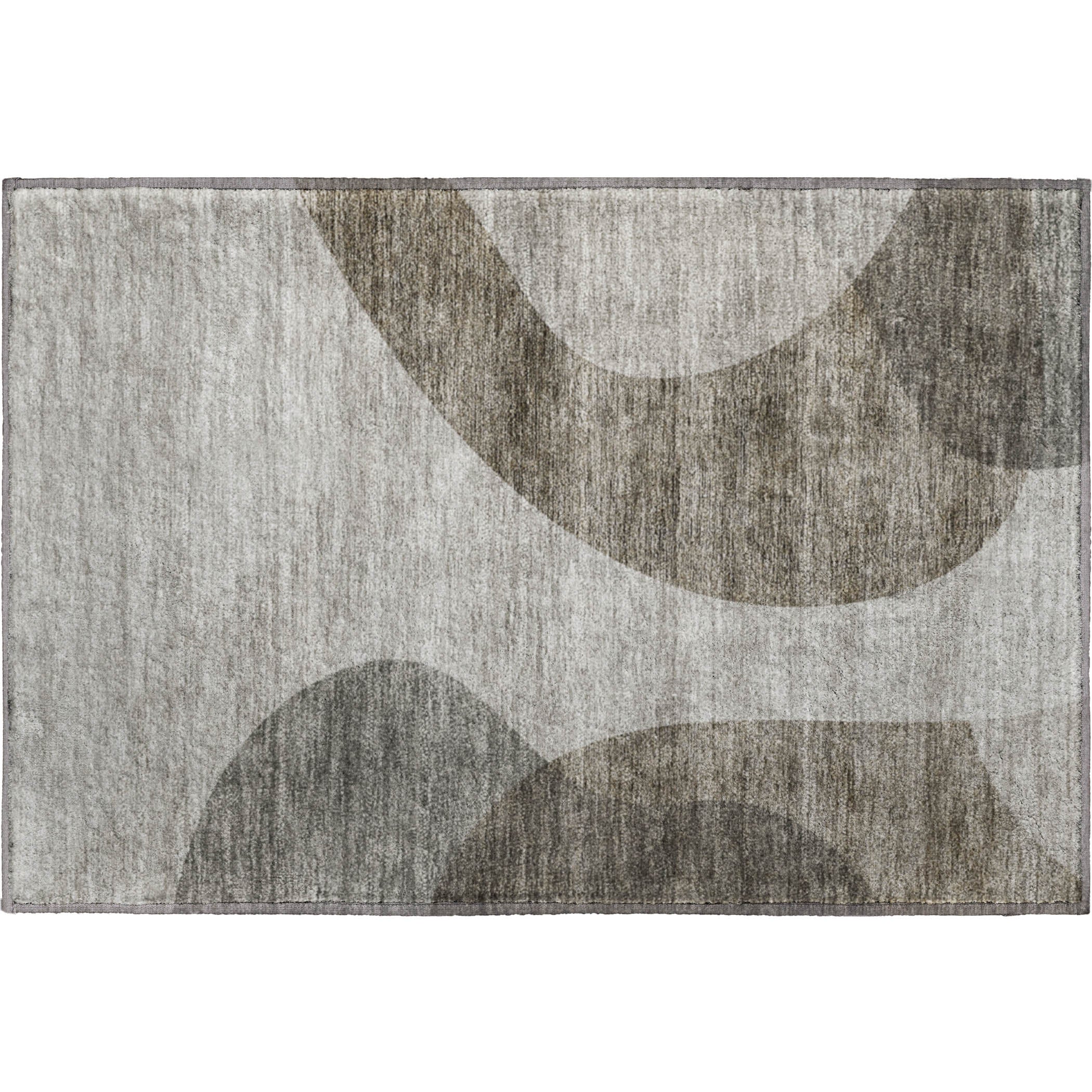 Bogota Machine Washable Transitional Taupe Brown Rug 1'8" x 2'6" #shape_Rectangle