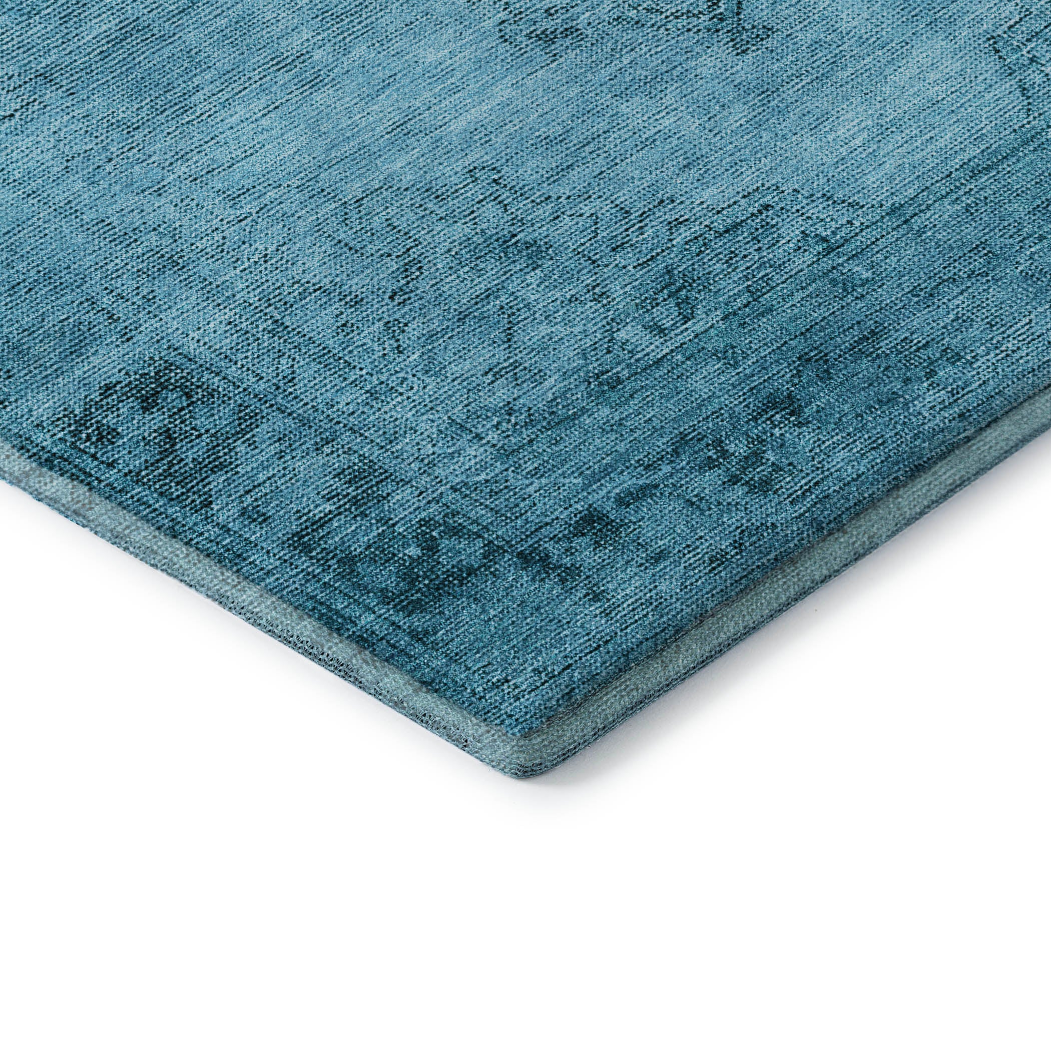 Seville Machine Washable Traditional Blue Rug 1'8" x 2'6" #shape_Rectangle