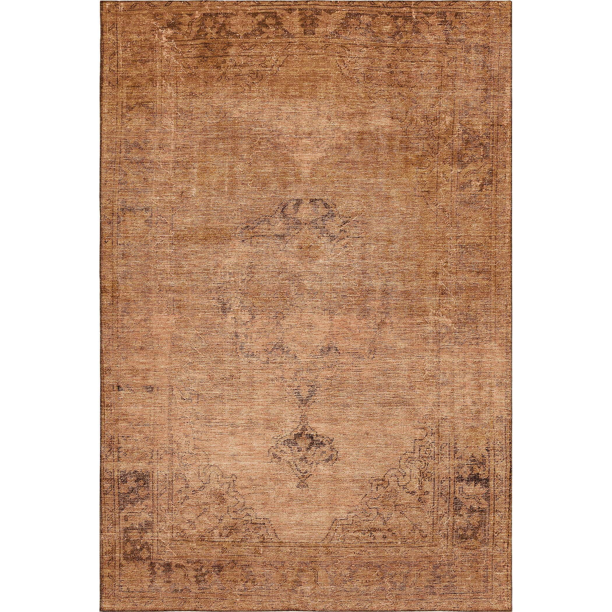 Seville Machine Washable Traditional Copper Orange Rug 2'6" x 3'10" #shape_Rectangle