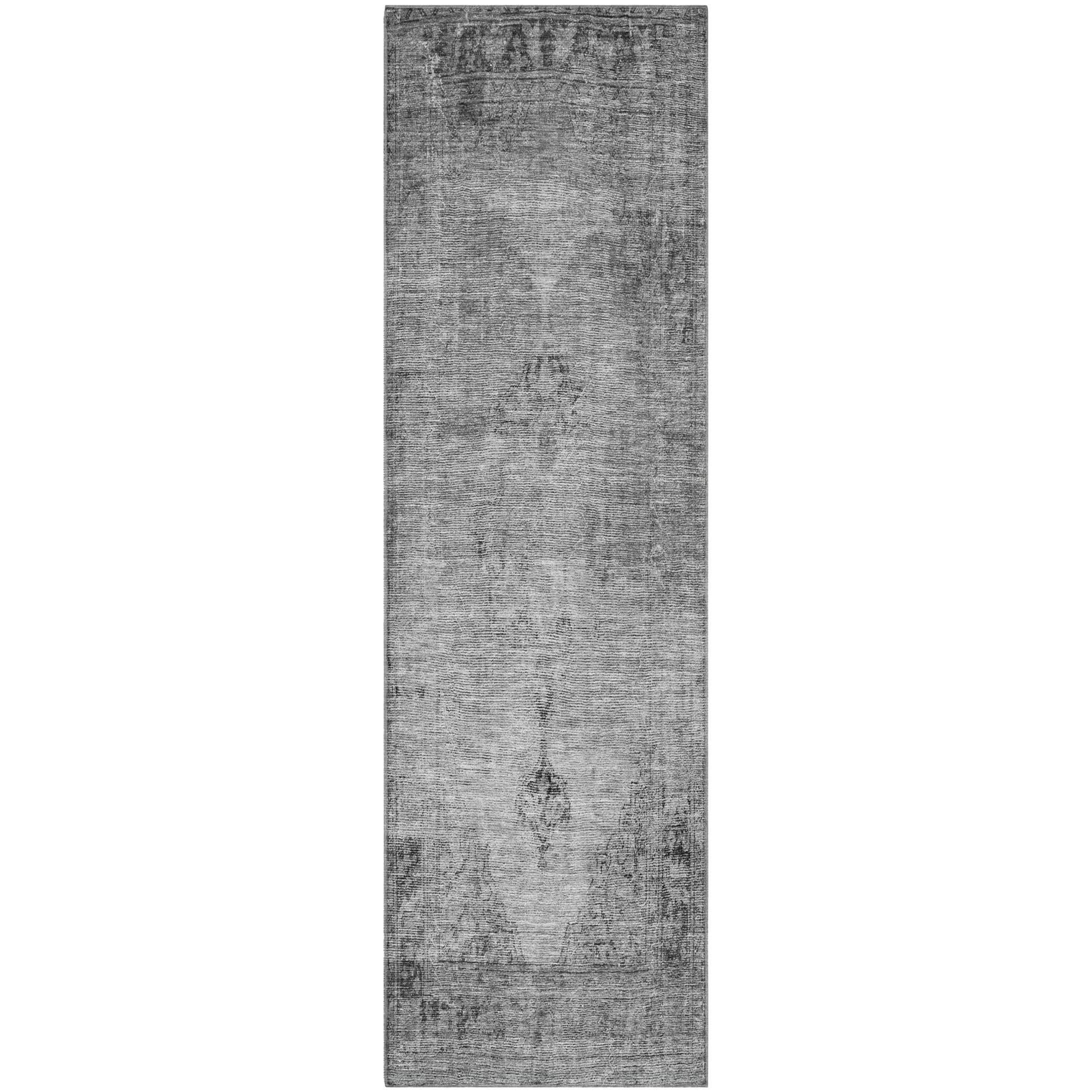 Seville Machine Washable Traditional Gray Rug 2'3" x 7'6" #shape_Runner