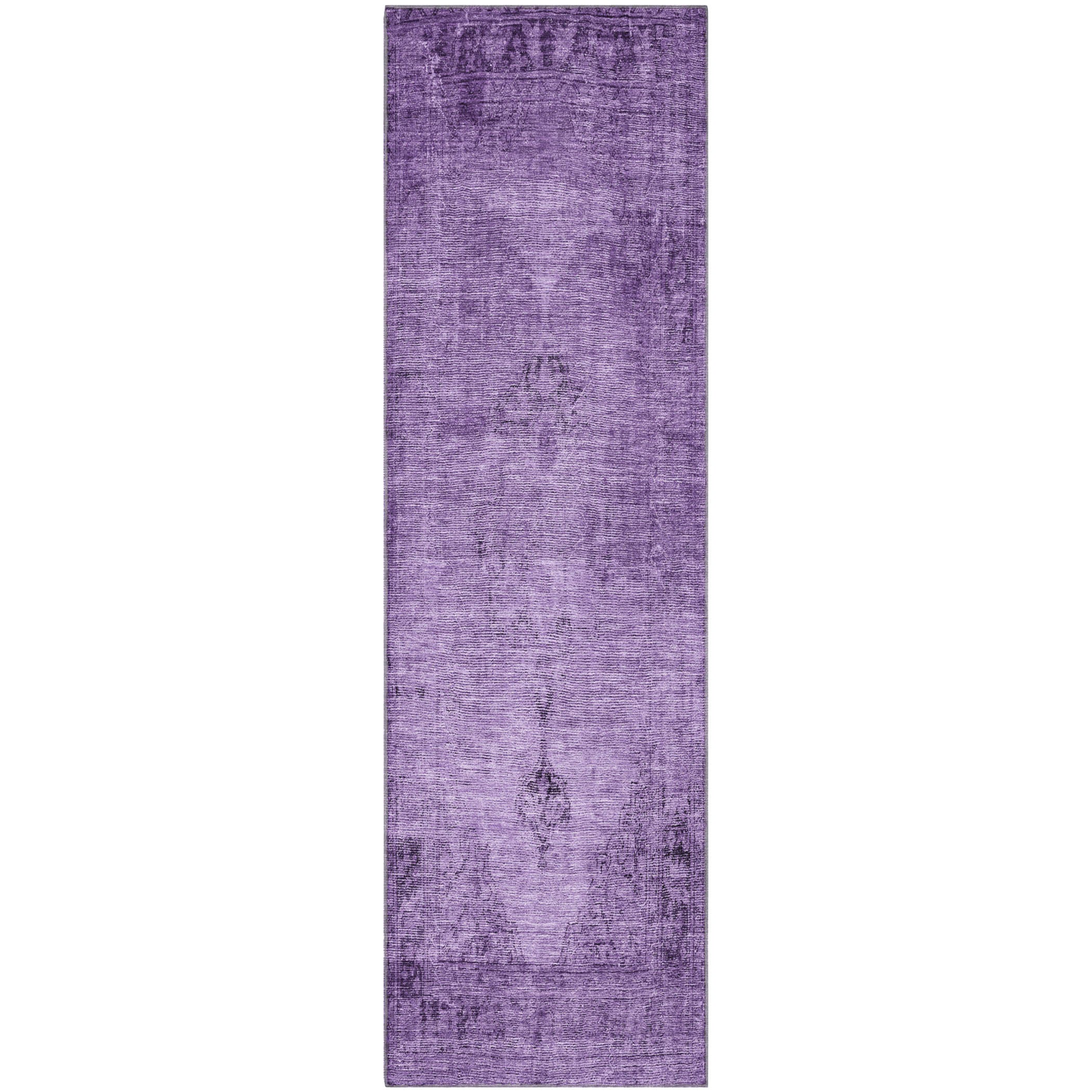 Seville Machine Washable Traditional Purple Rug 2'3" x 7'6" #shape_Runner