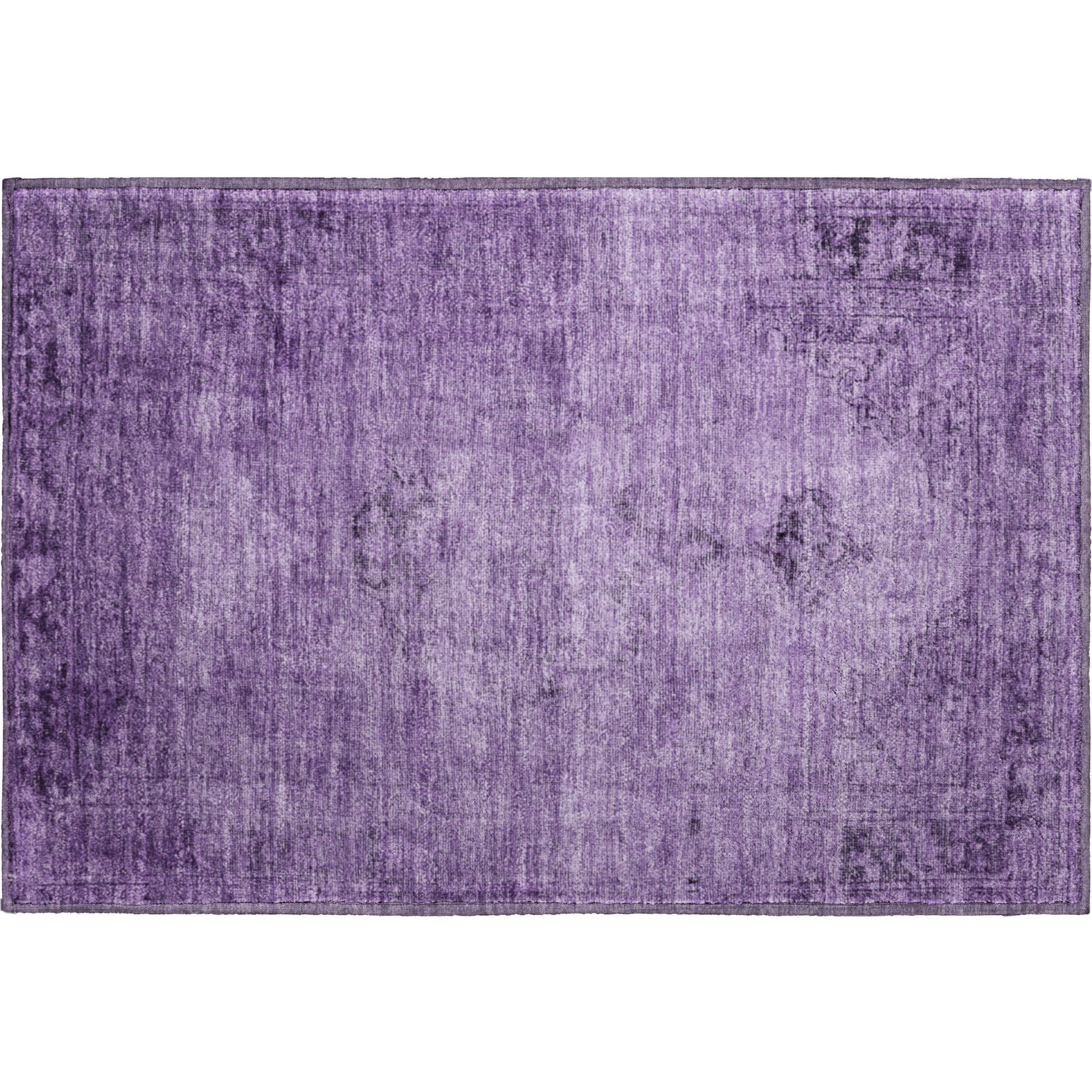 Seville Machine Washable Traditional Purple Rug 1'8" x 2'6" #shape_Rectangle