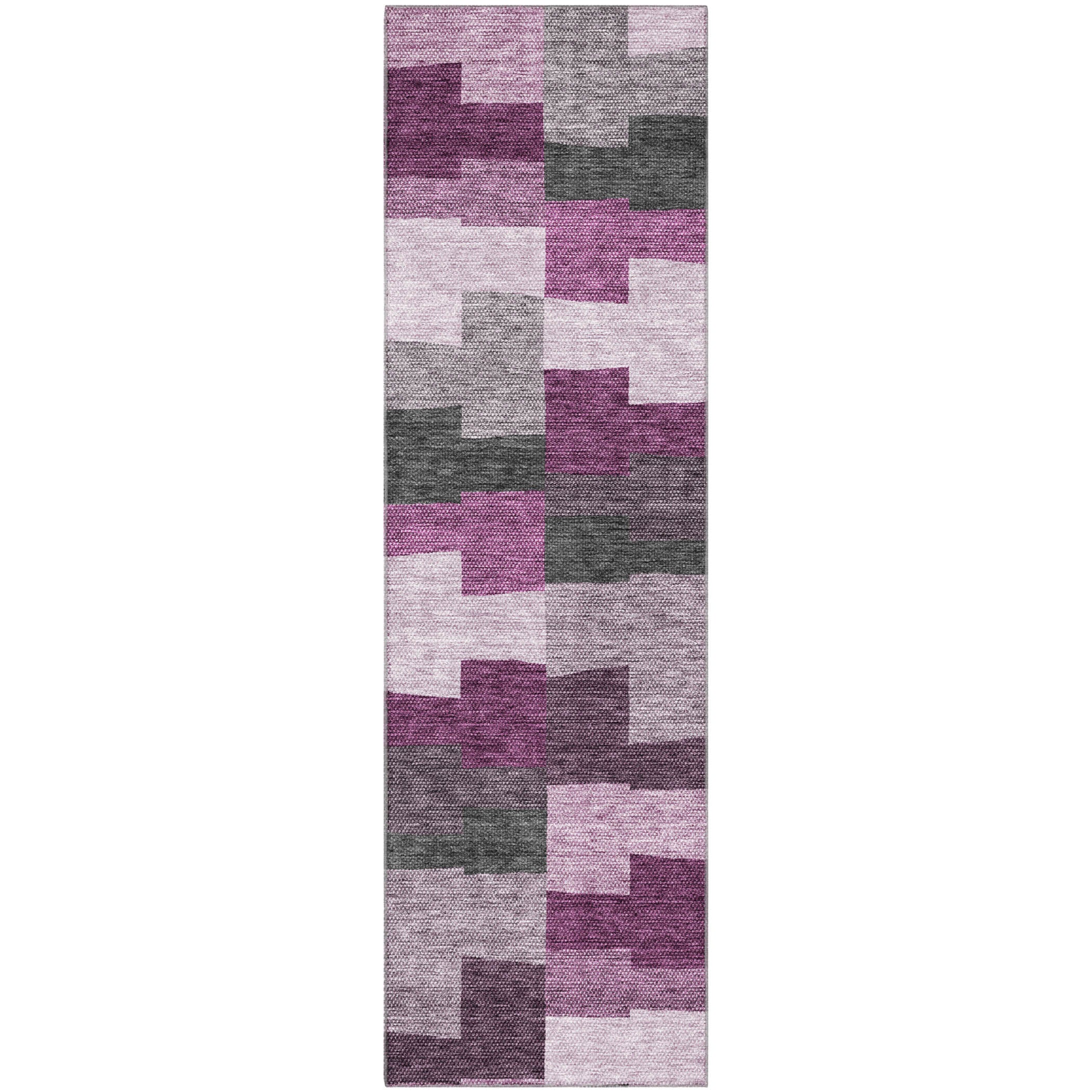 Reykjavik Machine Washable Transitional Merlot Red Rug 2'3" x 7'6" #shape_Runner