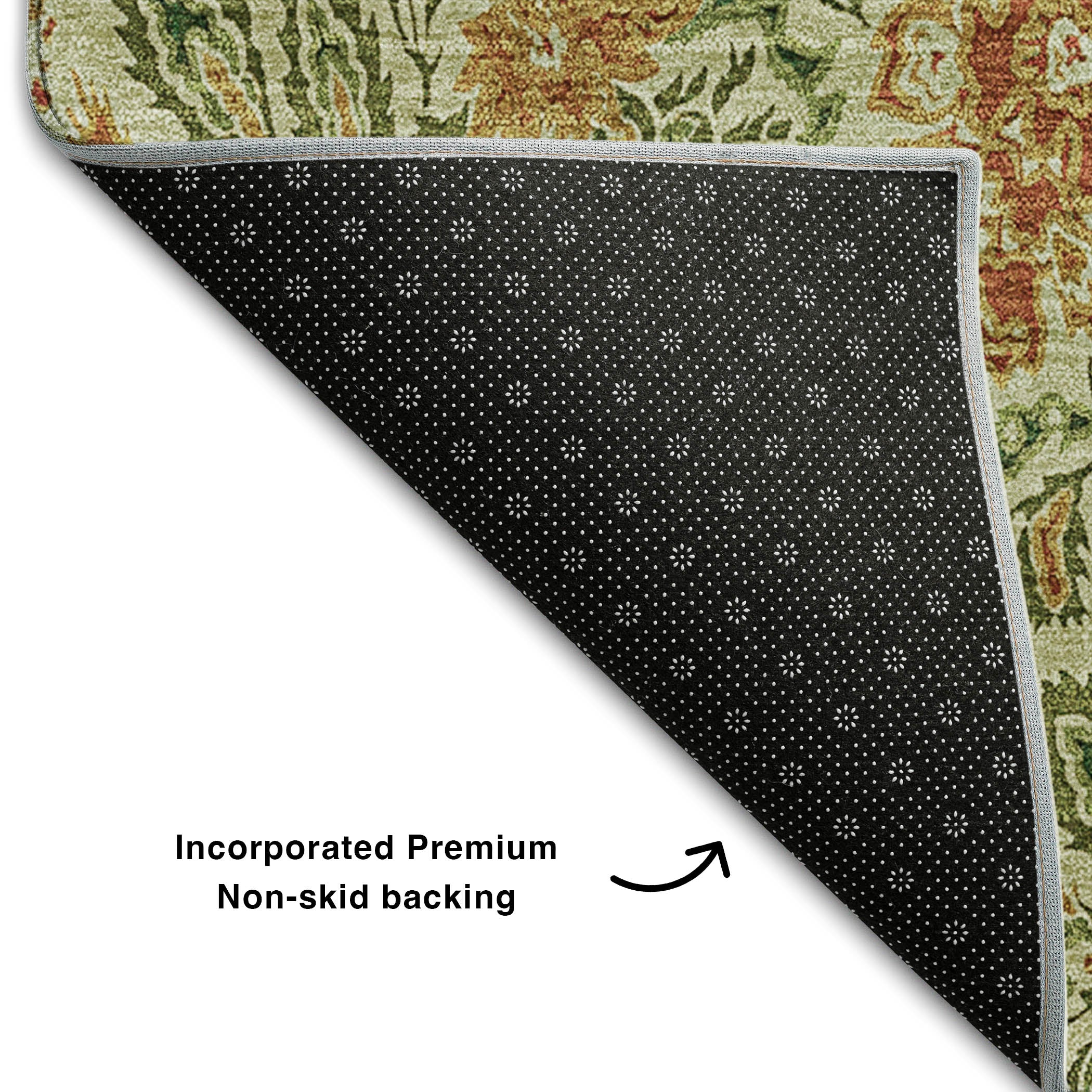 Kotor Machine Washable Transitional Aloe Green Rug 1'8" x 2'6" #shape_Rectangle