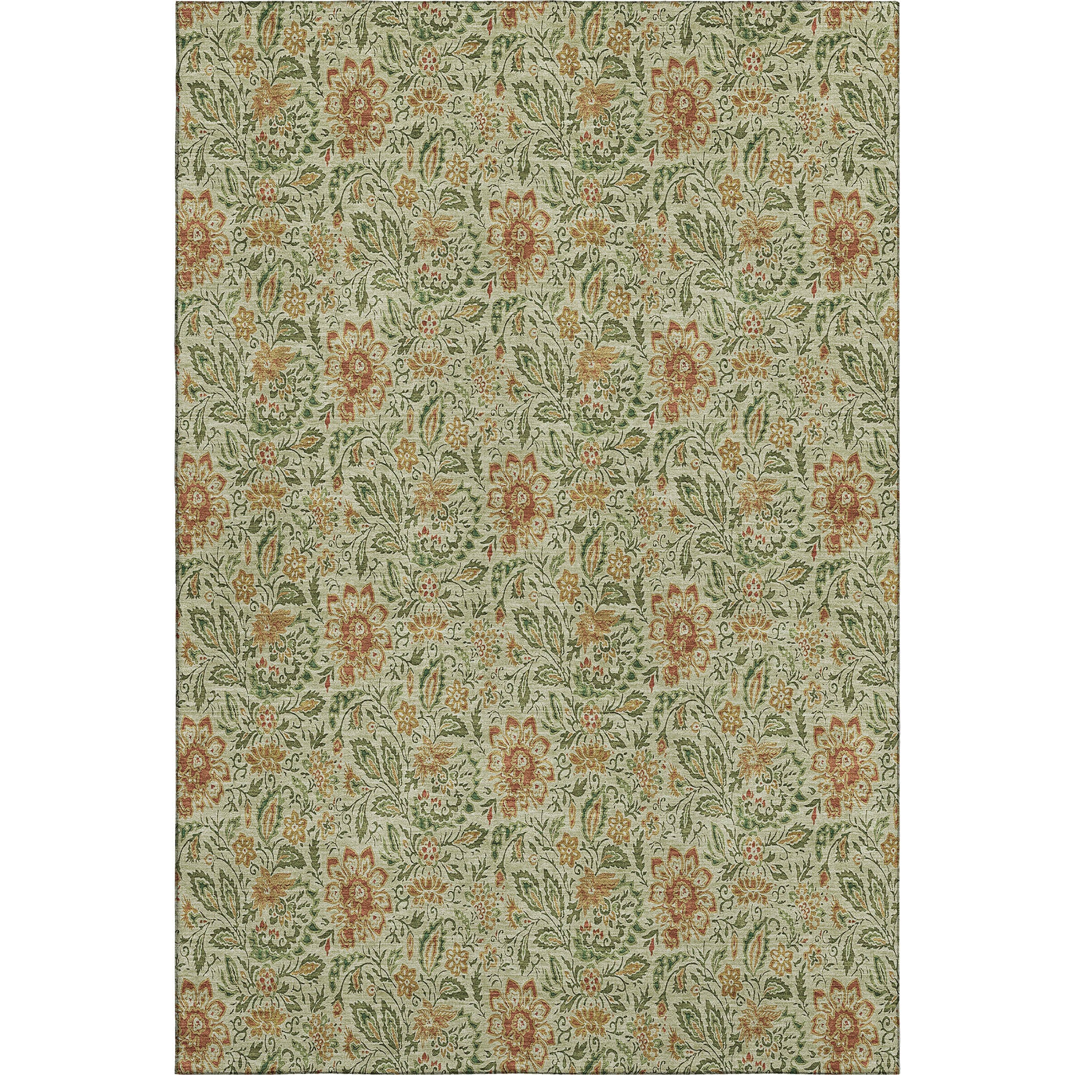 Kotor Machine Washable Transitional Aloe Green Rug 2'6" x 3'10" #shape_Rectangle