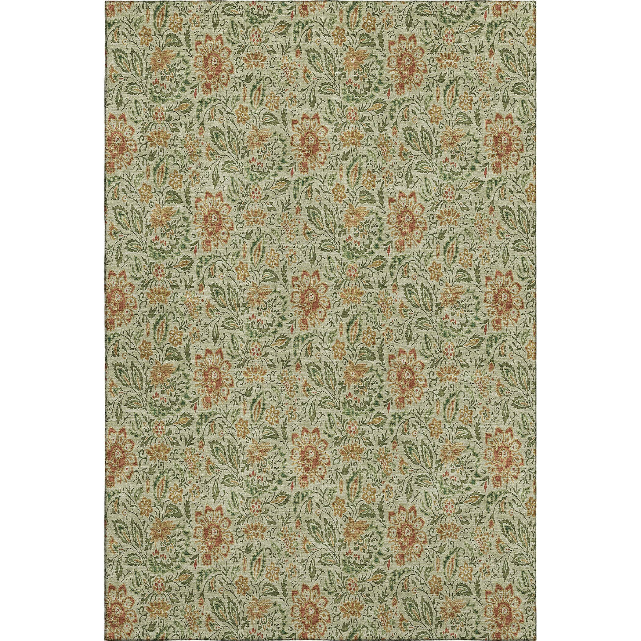 Kotor Machine Washable Transitional Aloe Green Rug 2'6" x 3'10" #shape_Rectangle