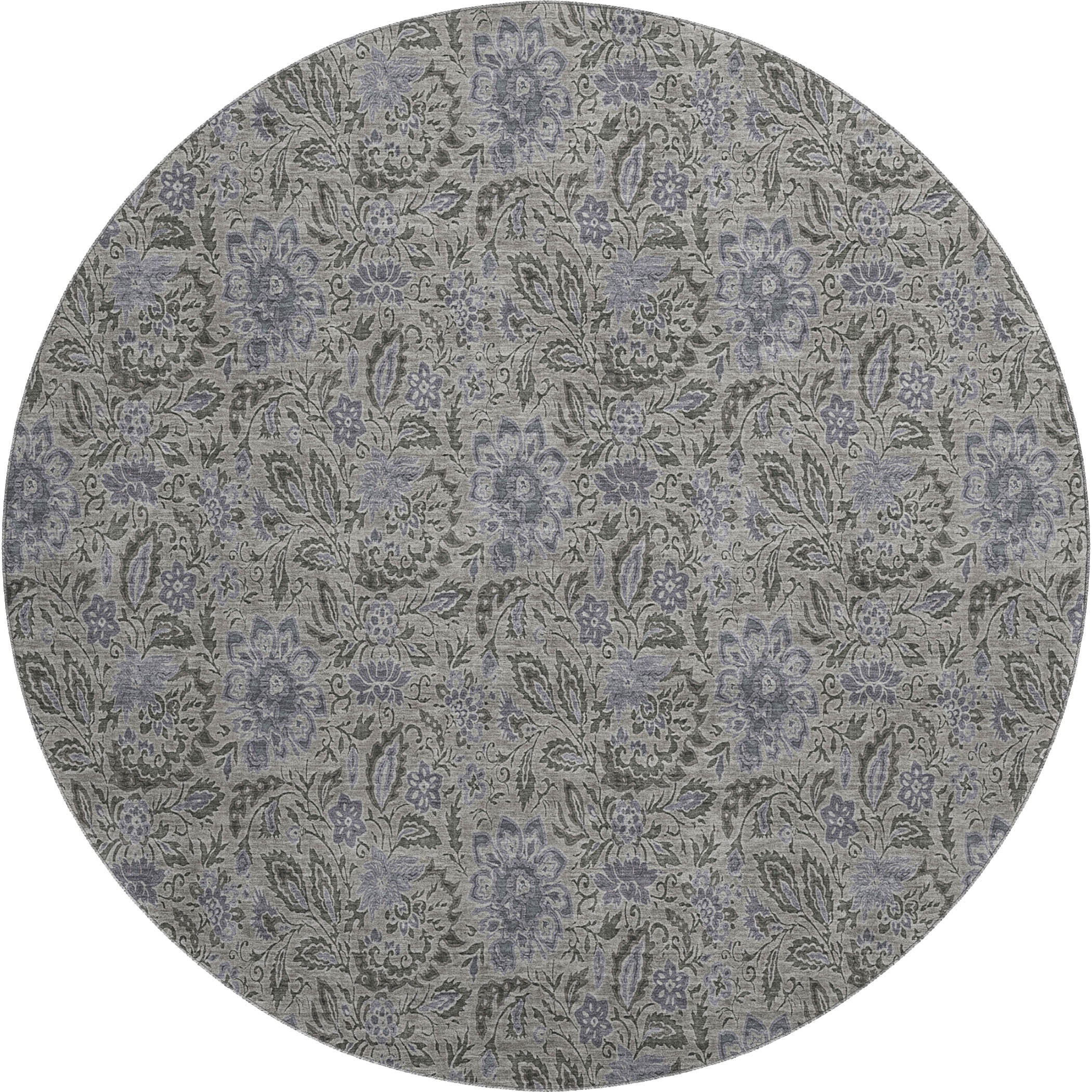 Kotor Machine Washable Transitional Khaki Brown Rug 8' x 8' #shape_Round