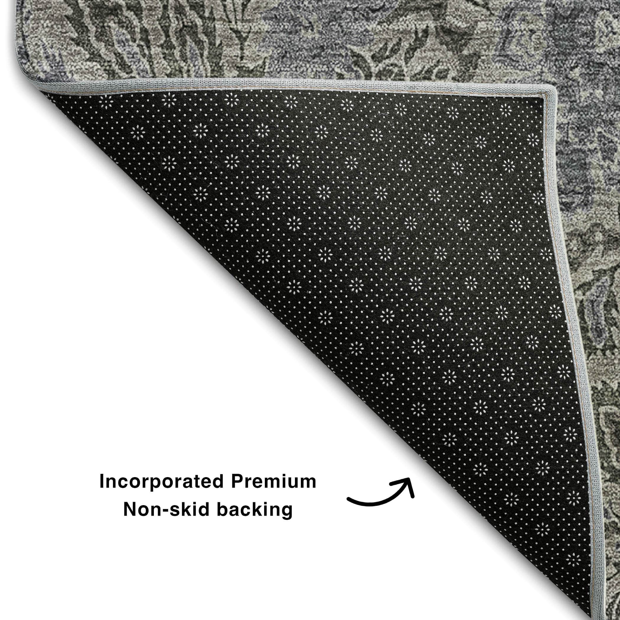 Kotor Machine Washable Transitional Khaki Brown Rug 1'8" x 2'6" #shape_Rectangle