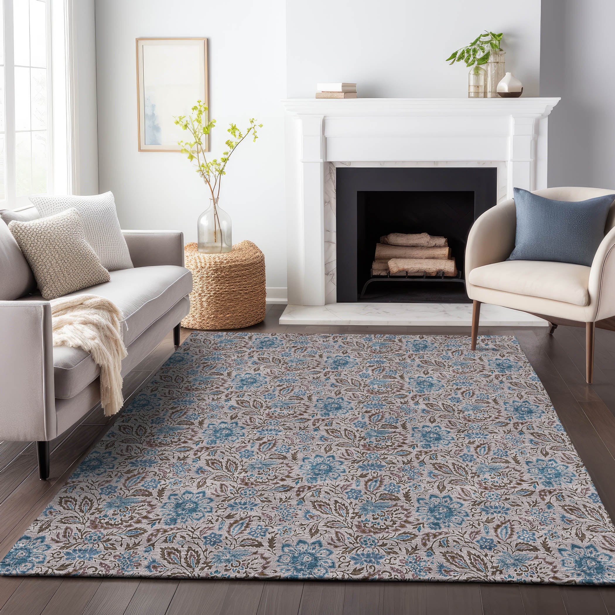 Kotor Machine Washable Transitional Mocha Brown Rug 2'6" x 3'10" #shape_Rectangle