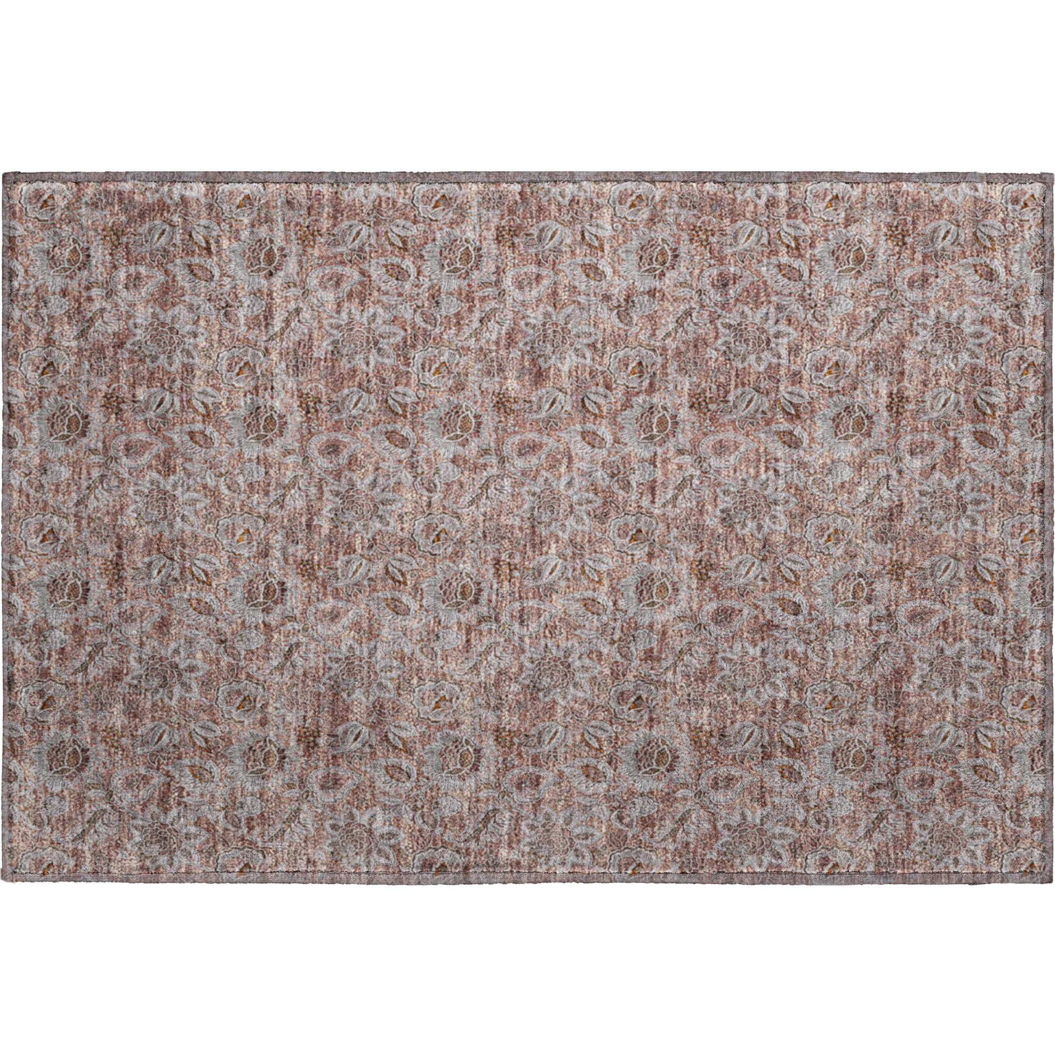 Havana Machine Washable Transitional Copper Orange Rug 1'8" x 2'6" #shape_Rectangle