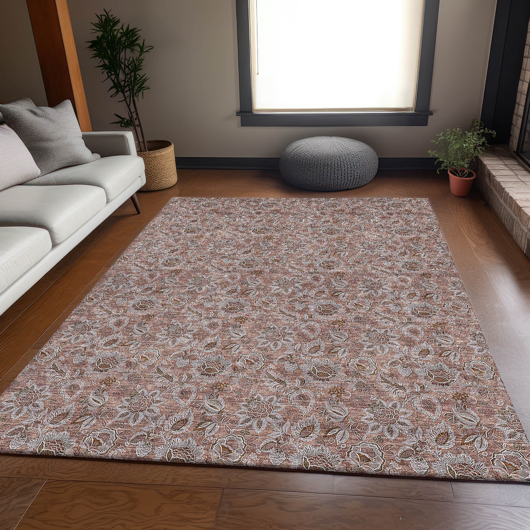 Havana Machine Washable Transitional Copper Orange Rug 2'6" x 3'10" #shape_Rectangle