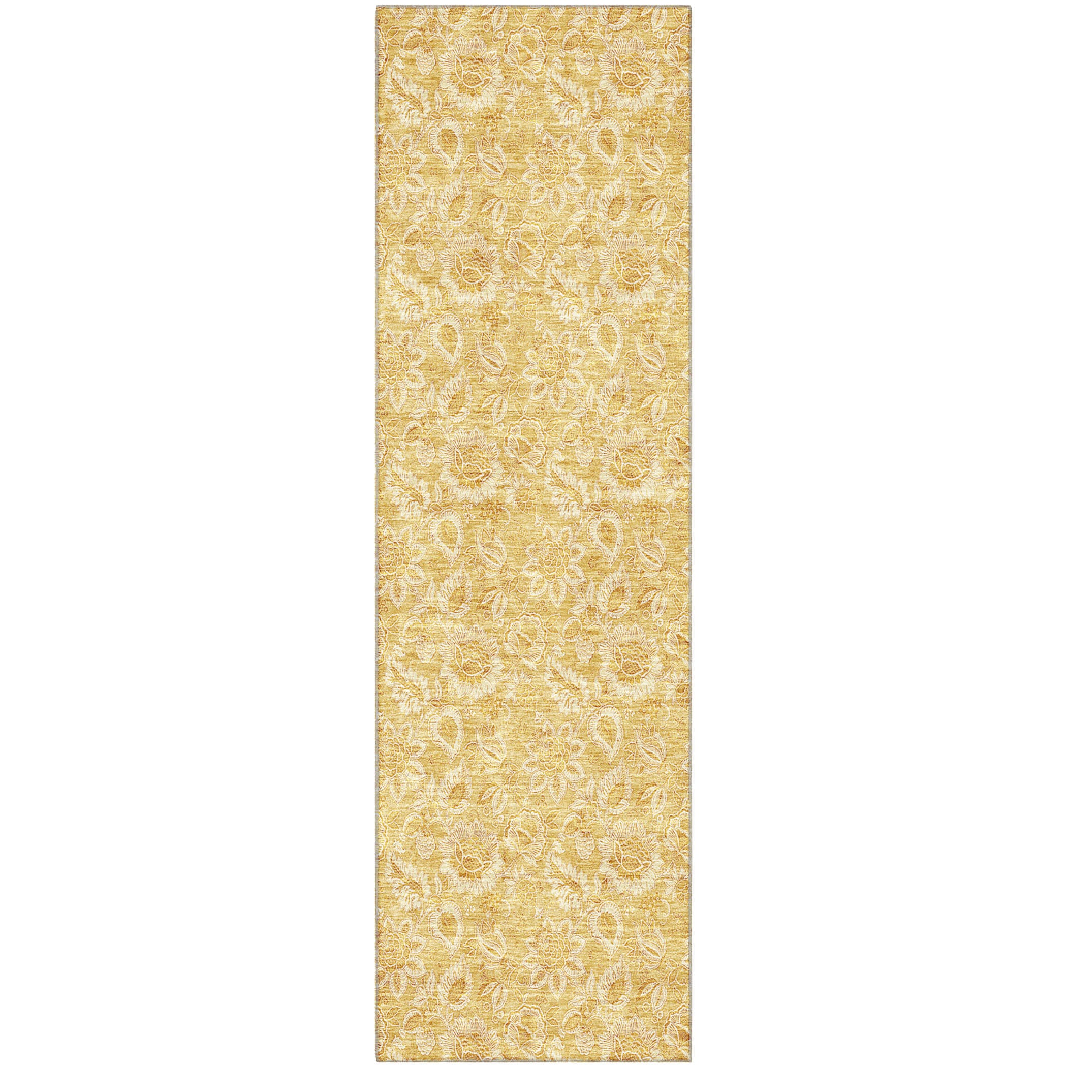 Havana Machine Washable Transitional Gold Rug 2'3" x 7'6" #shape_Runner