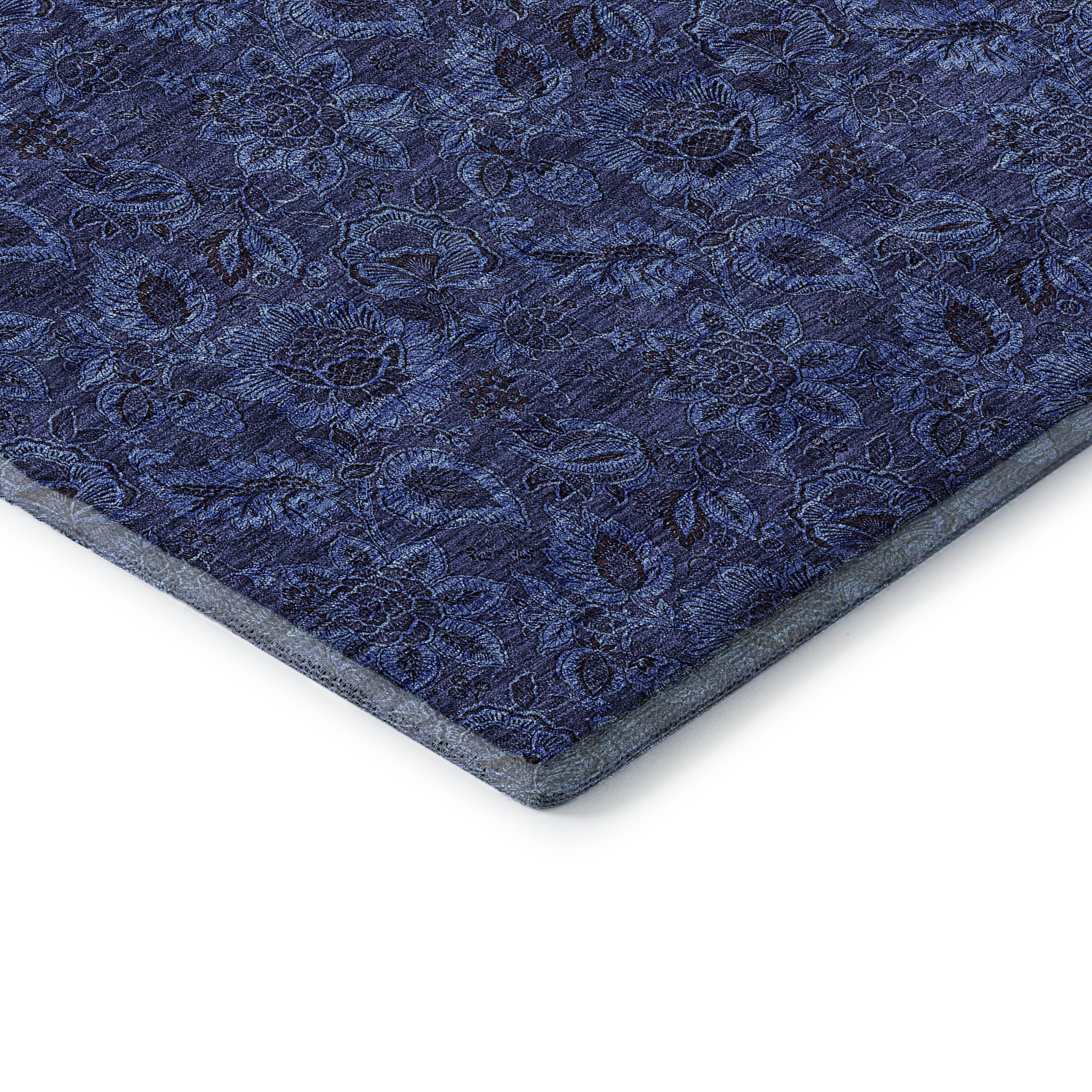 Havana Machine Washable Transitional Navy Blue Rug 1'8" x 2'6" #shape_Rectangle