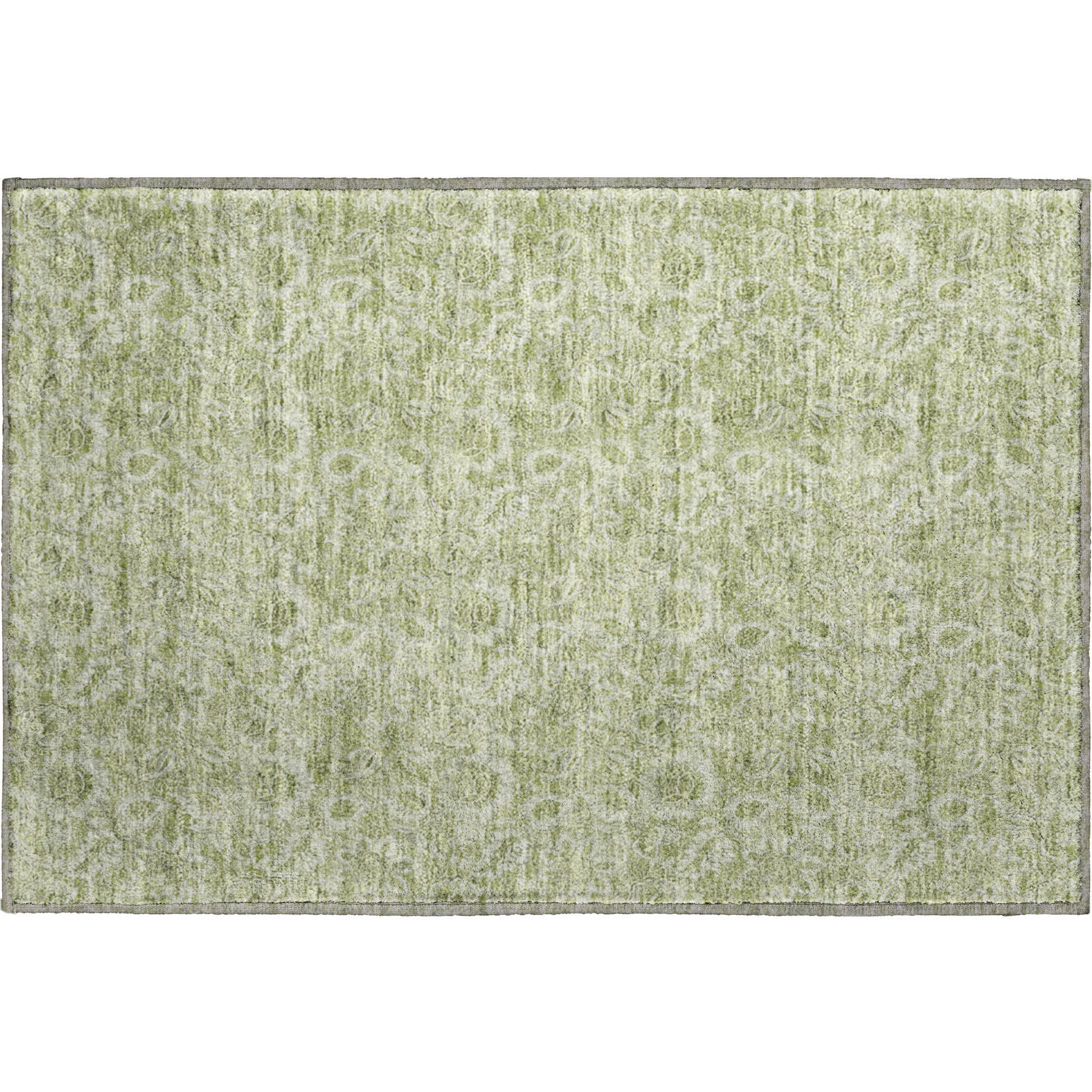 Oslo Machine Washable Transitional Aloe Green Rug 1'8" x 2'6" #shape_Rectangle