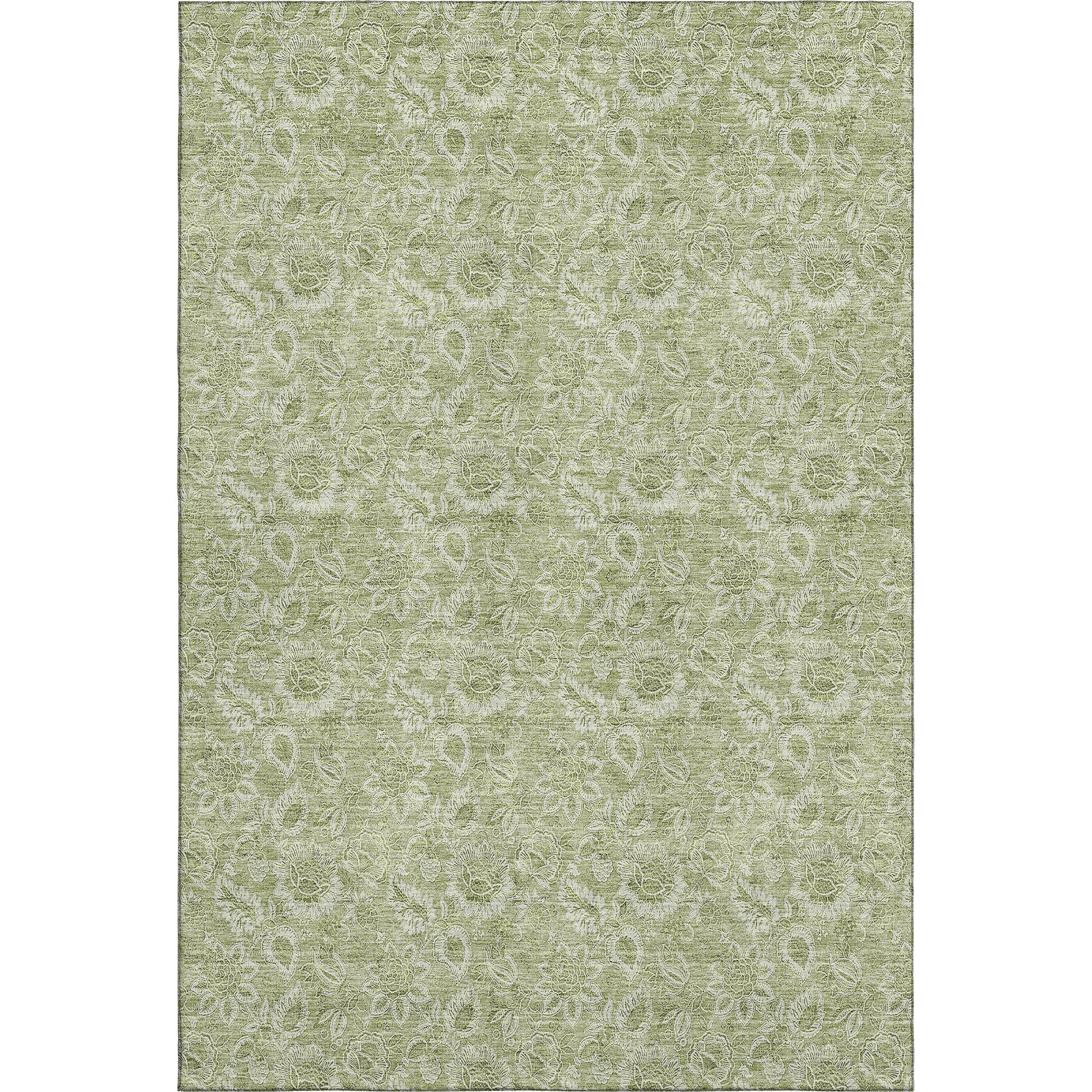 Oslo Machine Washable Transitional Aloe Green Rug 2'6" x 3'10" #shape_Rectangle