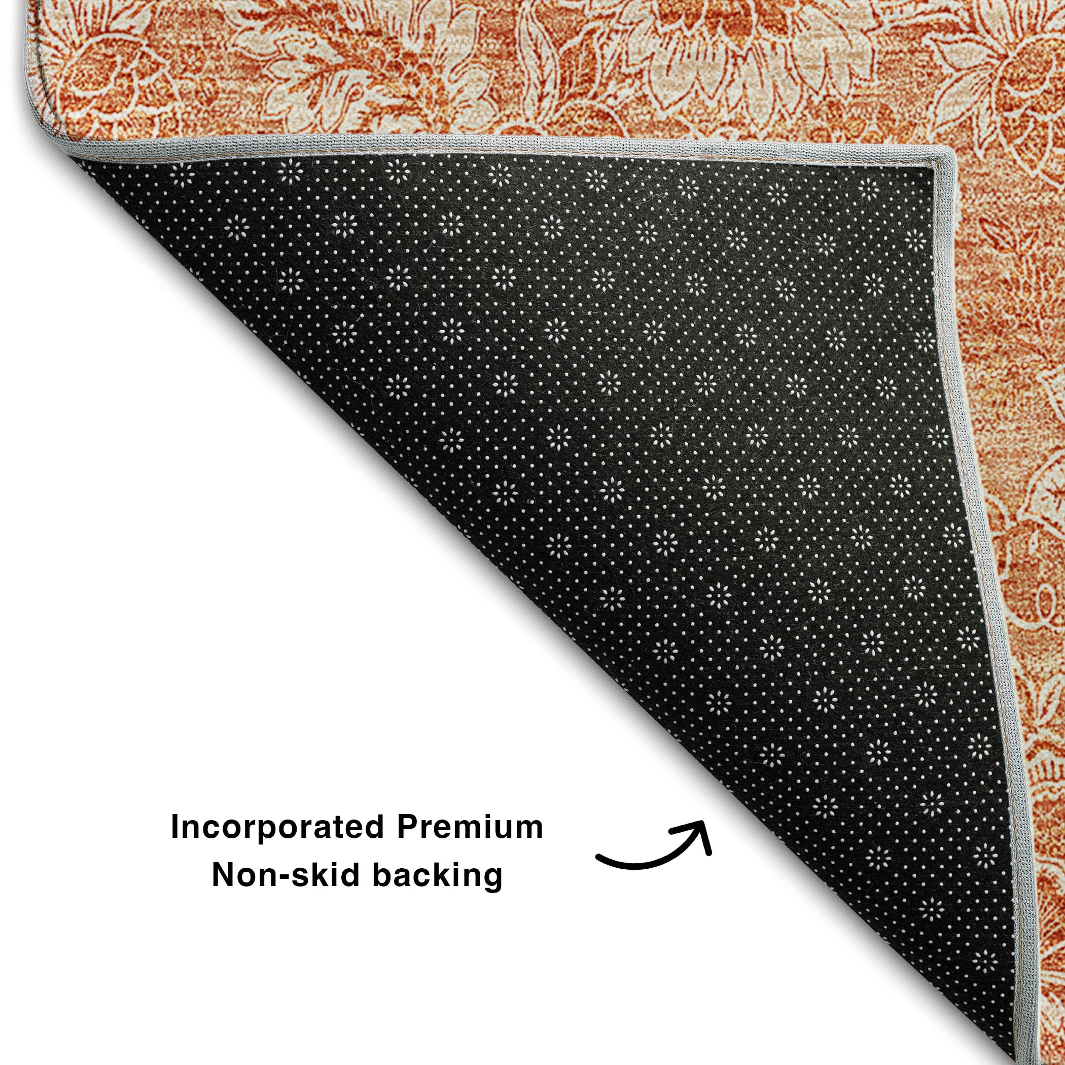 Oslo Machine Washable Transitional Salmon Orange Rug 1'8" x 2'6" #shape_Rectangle