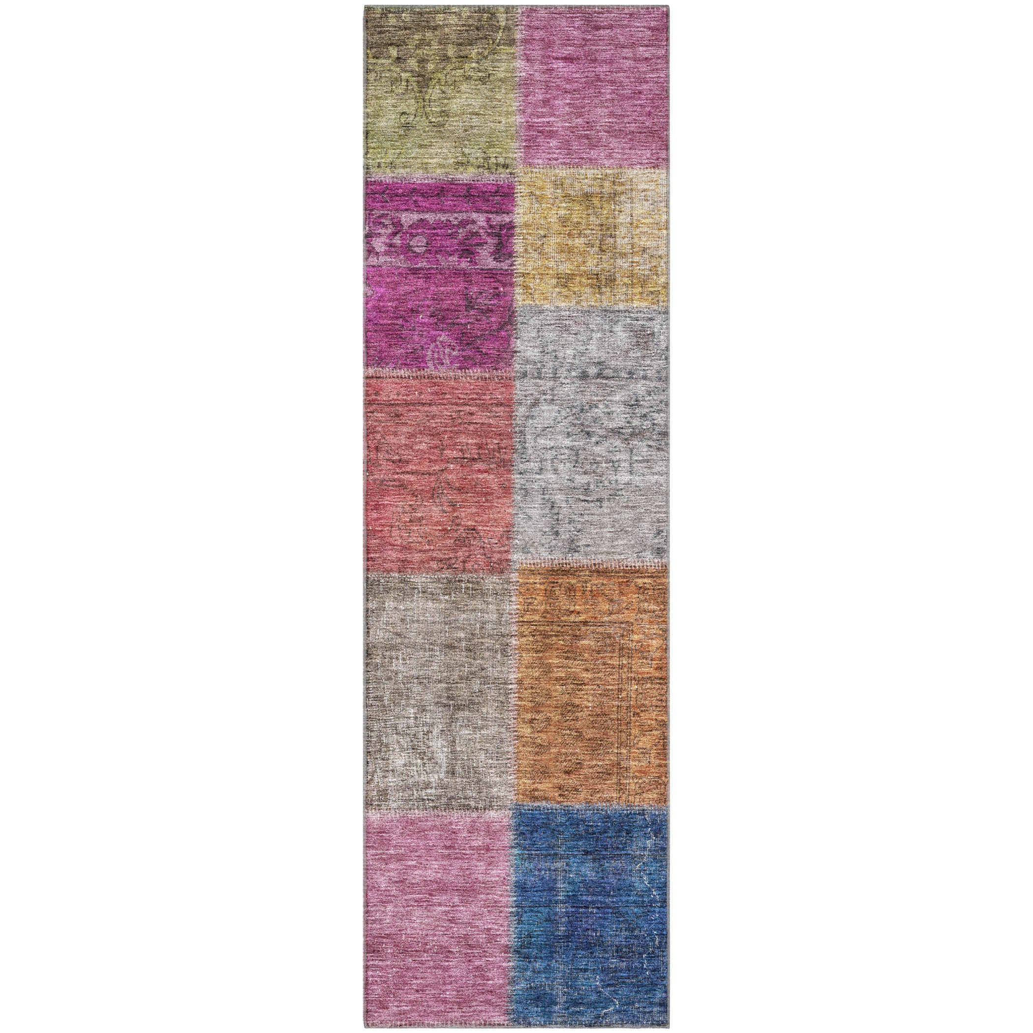 Havana Machine Washable Transitional Copper Orange Rug 2'3" x 7'6" #shape_Runner
