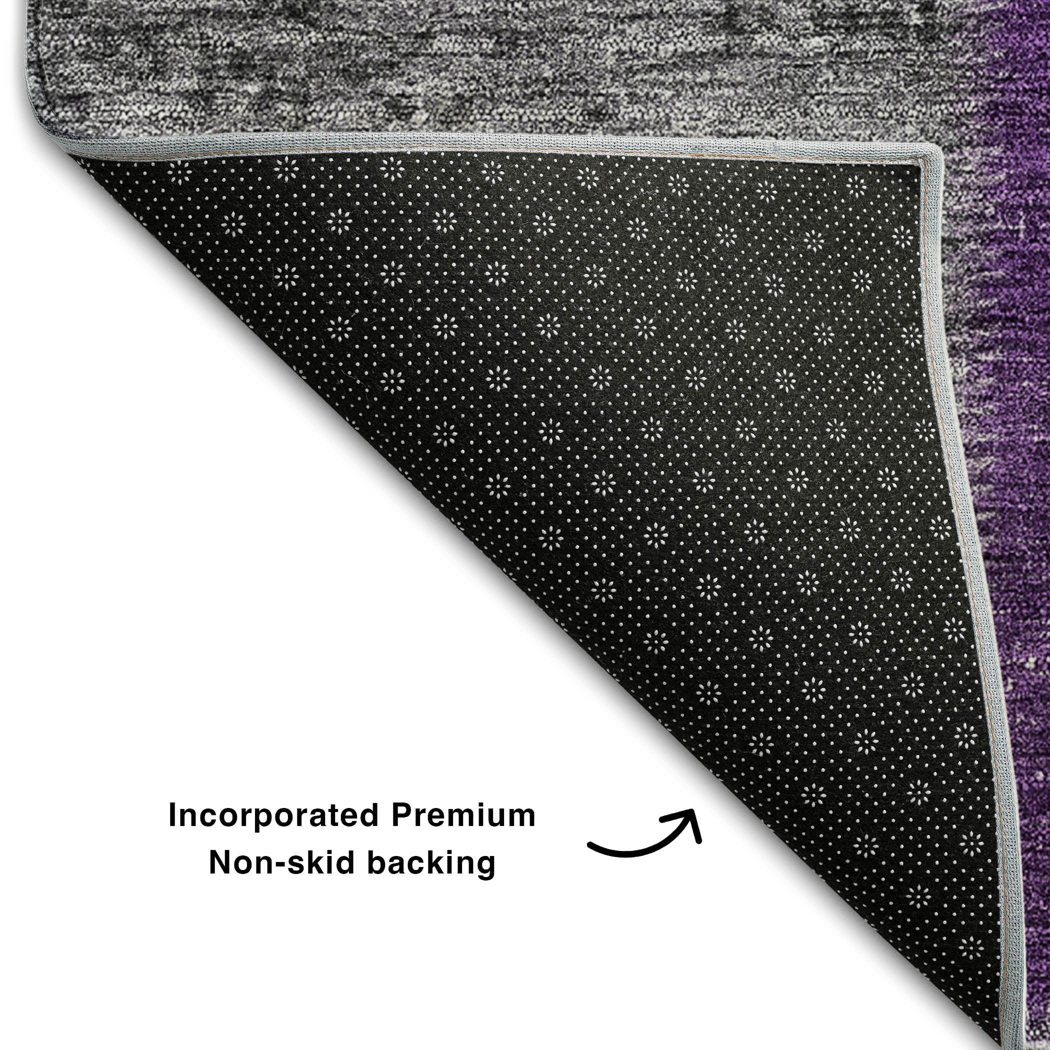 Havana Machine Washable Transitional Eggplant Purple Rug 1'8" x 2'6" #shape_Rectangle