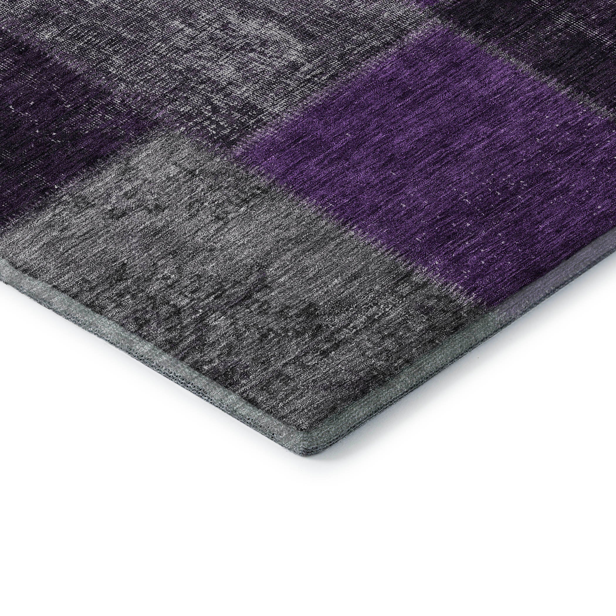 Havana Machine Washable Transitional Eggplant Purple Rug 1'8" x 2'6" #shape_Rectangle