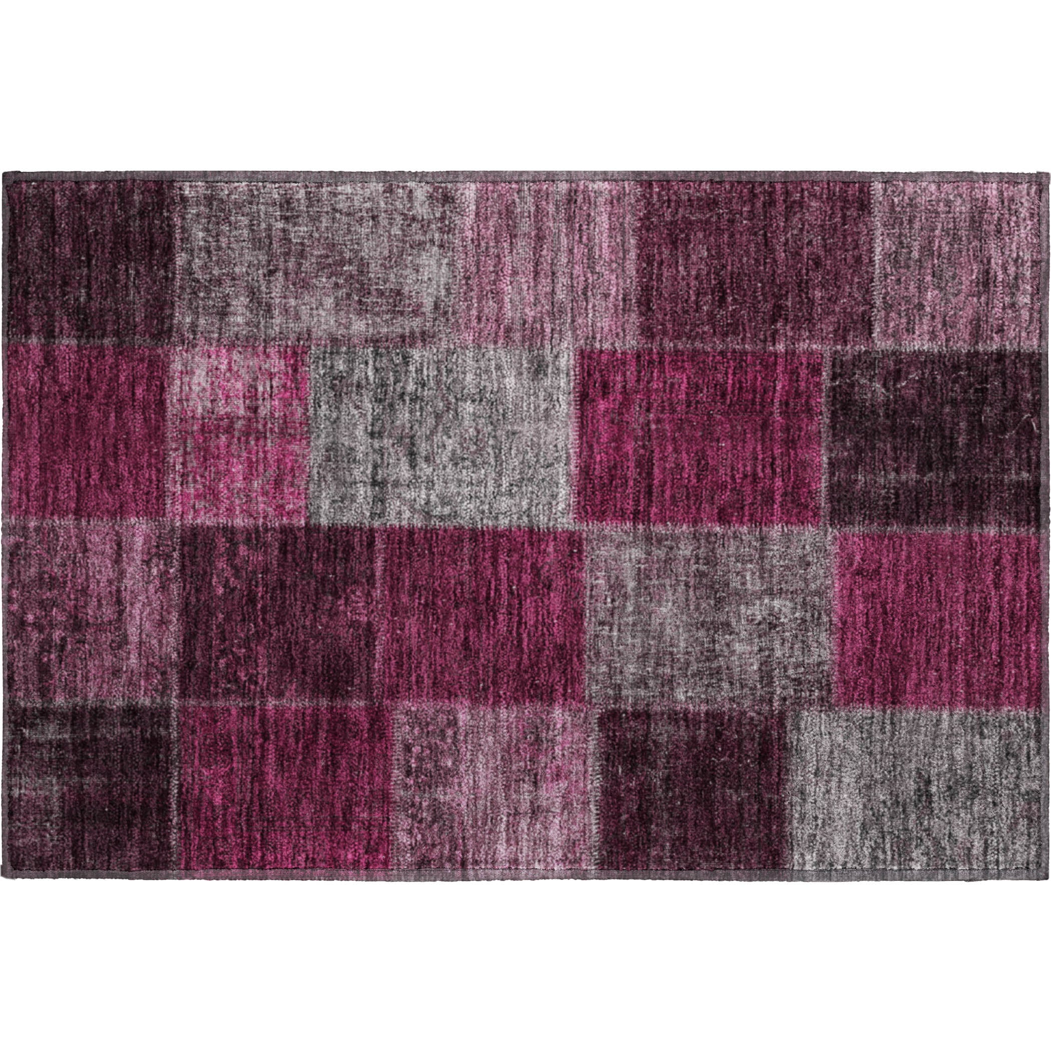 Havana Machine Washable Transitional Merlot Red Rug 1'8" x 2'6" #shape_Rectangle