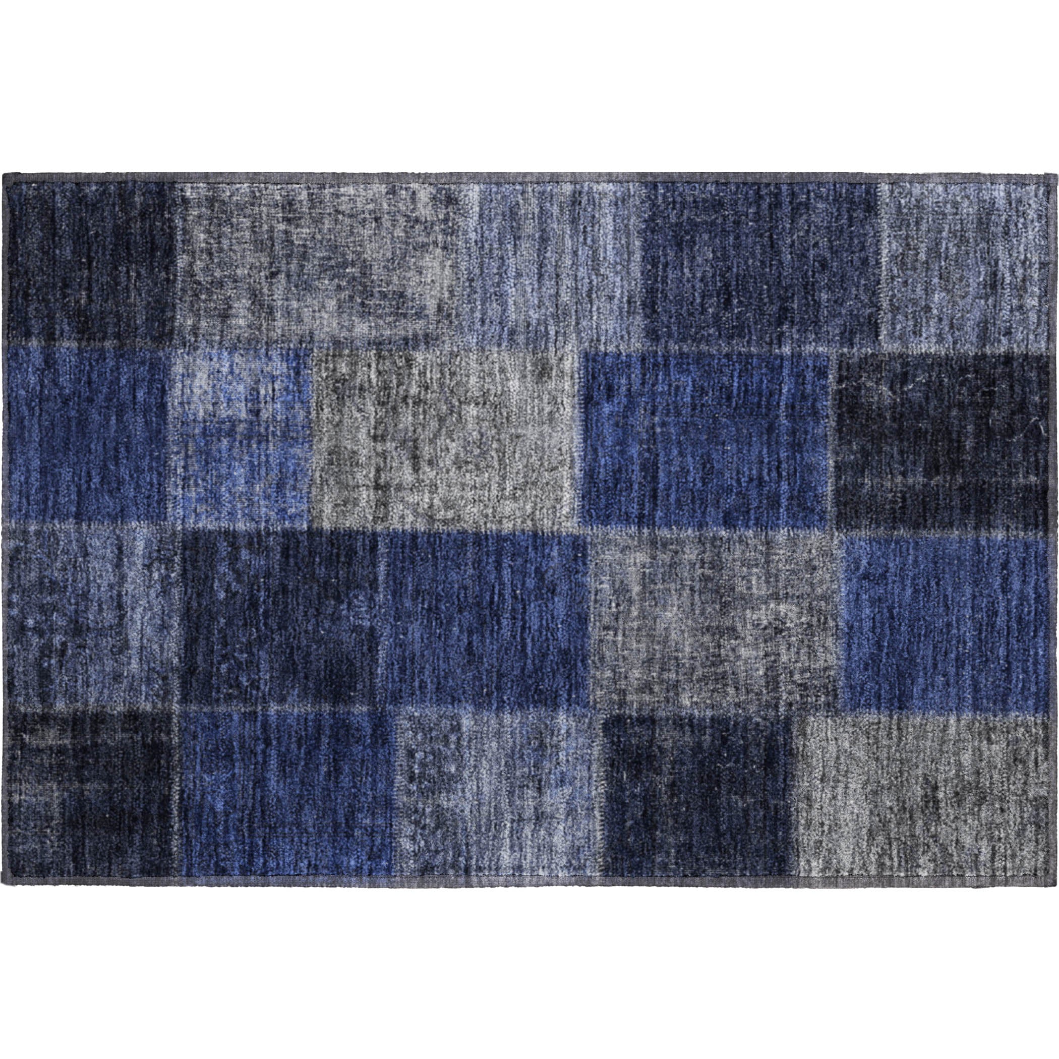 Havana Machine Washable Transitional Navy Blue Rug 1'8" x 2'6" #shape_Rectangle