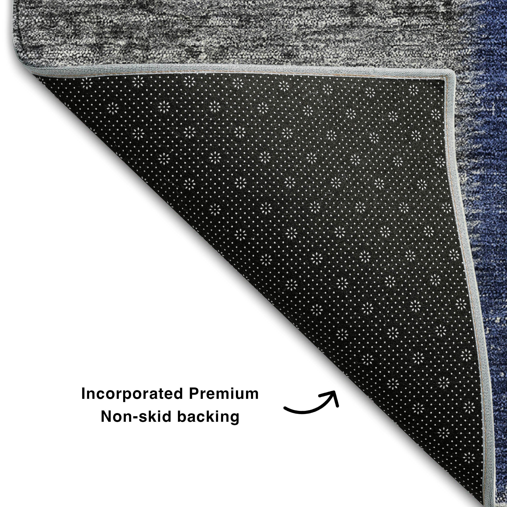 Havana Machine Washable Transitional Navy Blue Rug 1'8" x 2'6" #shape_Rectangle