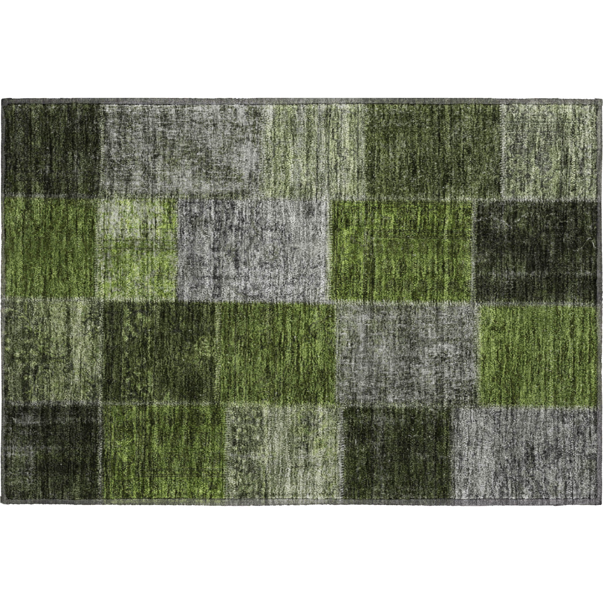 Havana Machine Washable Transitional Olive Green Rug 1'8" x 2'6" #shape_Rectangle