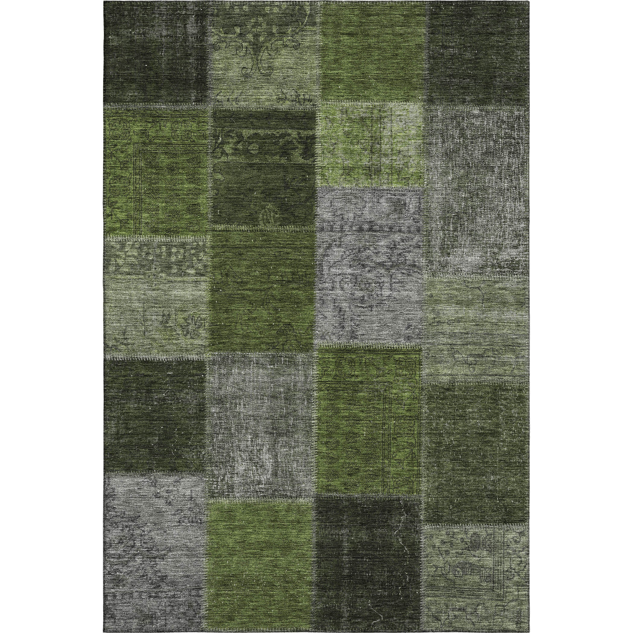 Havana Machine Washable Transitional Olive Green Rug 2'6" x 3'10" #shape_Rectangle
