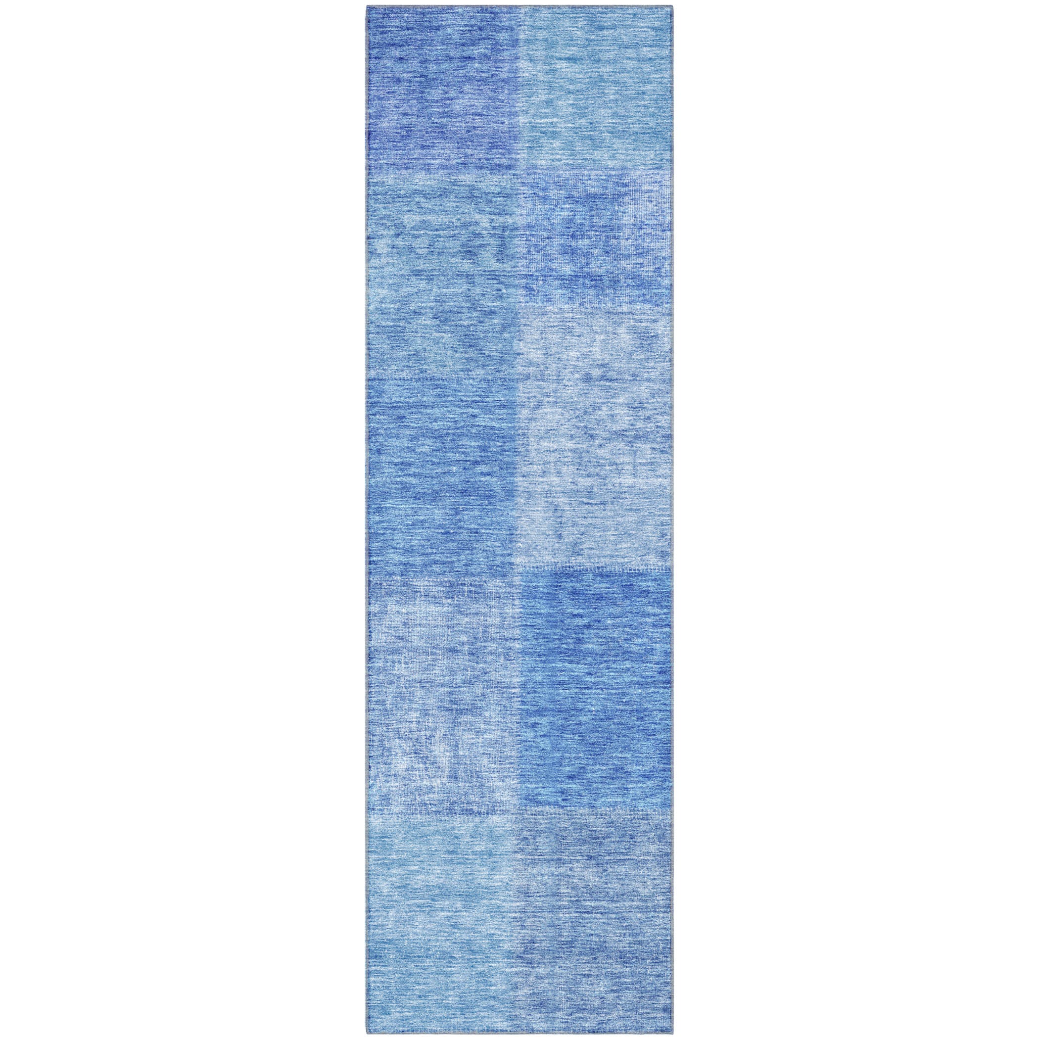 Dublin Machine Washable Transitional Denim Blue Rug 2'3" x 7'6" #shape_Runner