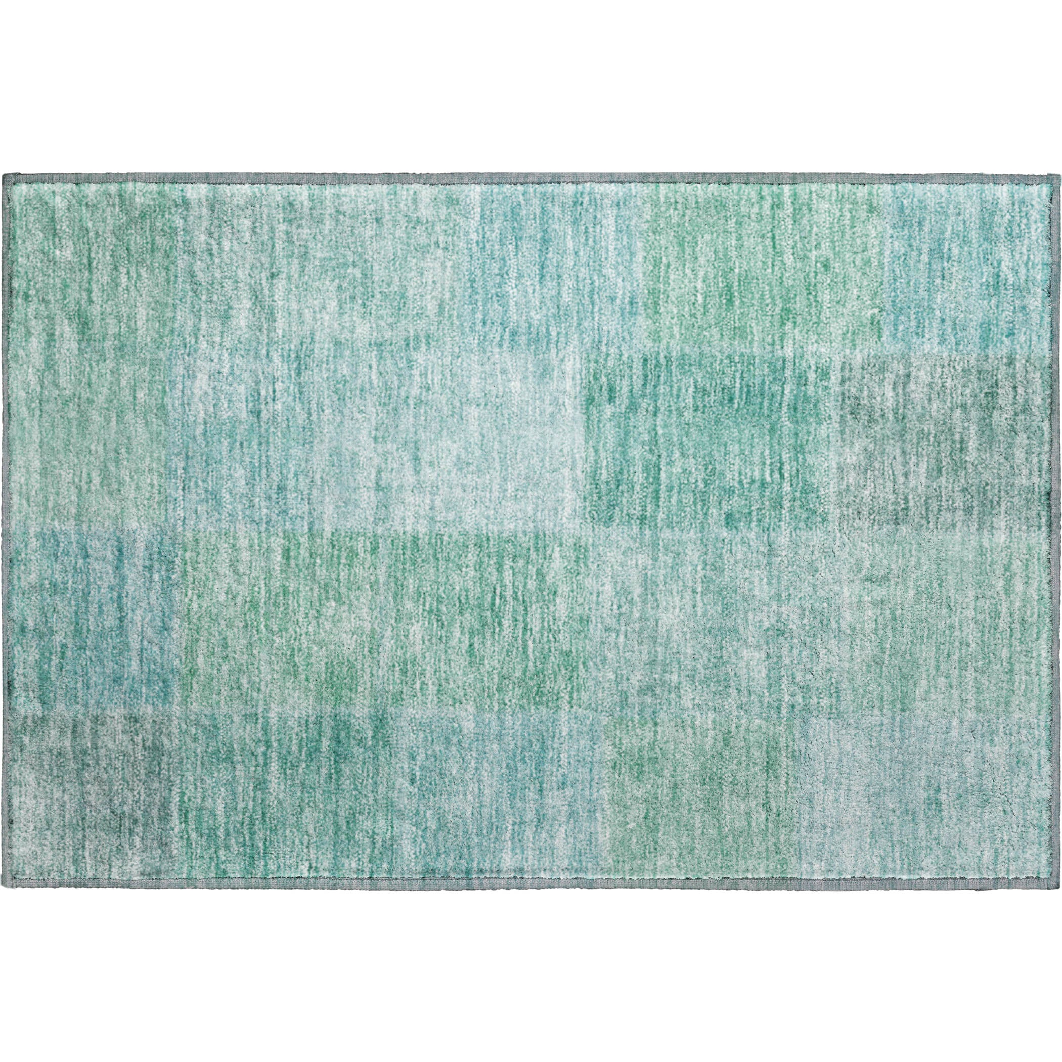 Dublin Machine Washable Transitional Teal Rug 1'8" x 2'6" #shape_Rectangle