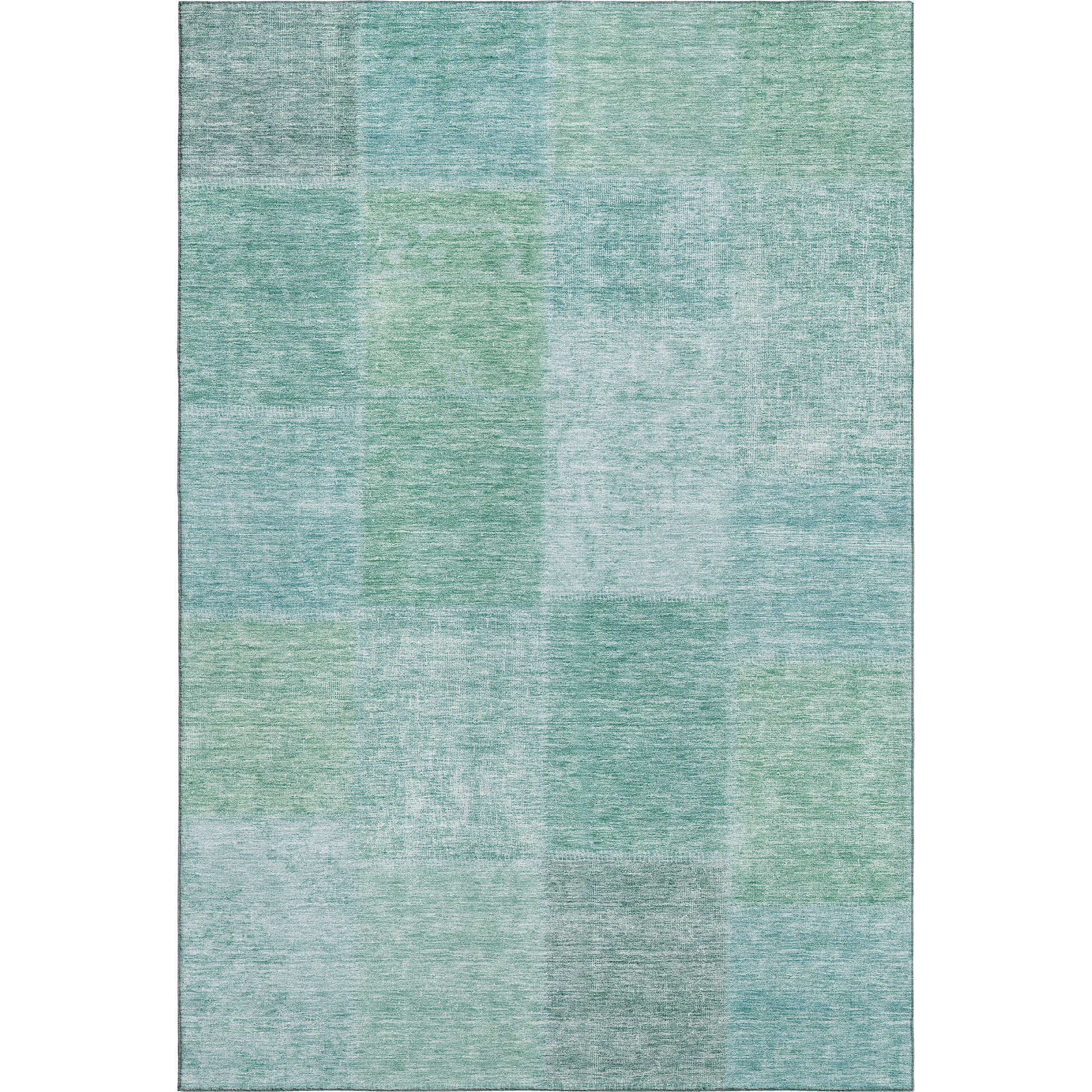 Dublin Machine Washable Transitional Teal Rug 2'6" x 3'10" #shape_Rectangle
