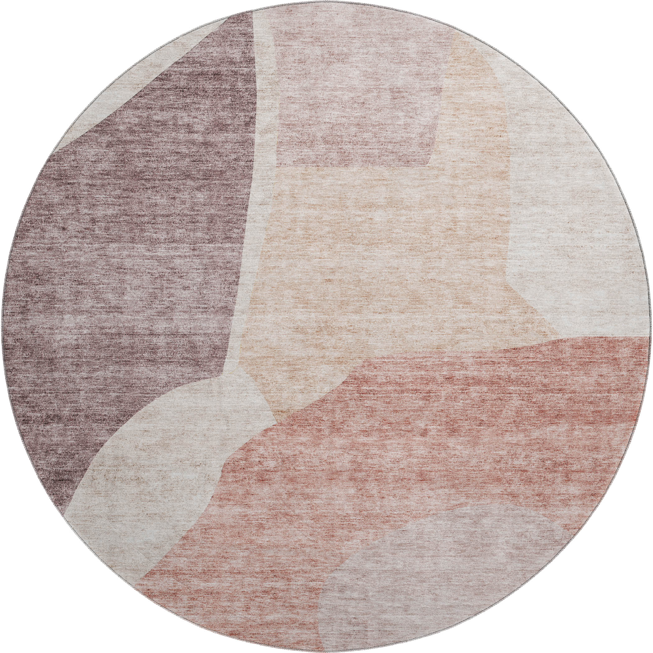 Montevideo Machine Washable Transitional Blush Pink Rug 8' x 8' #shape_Round