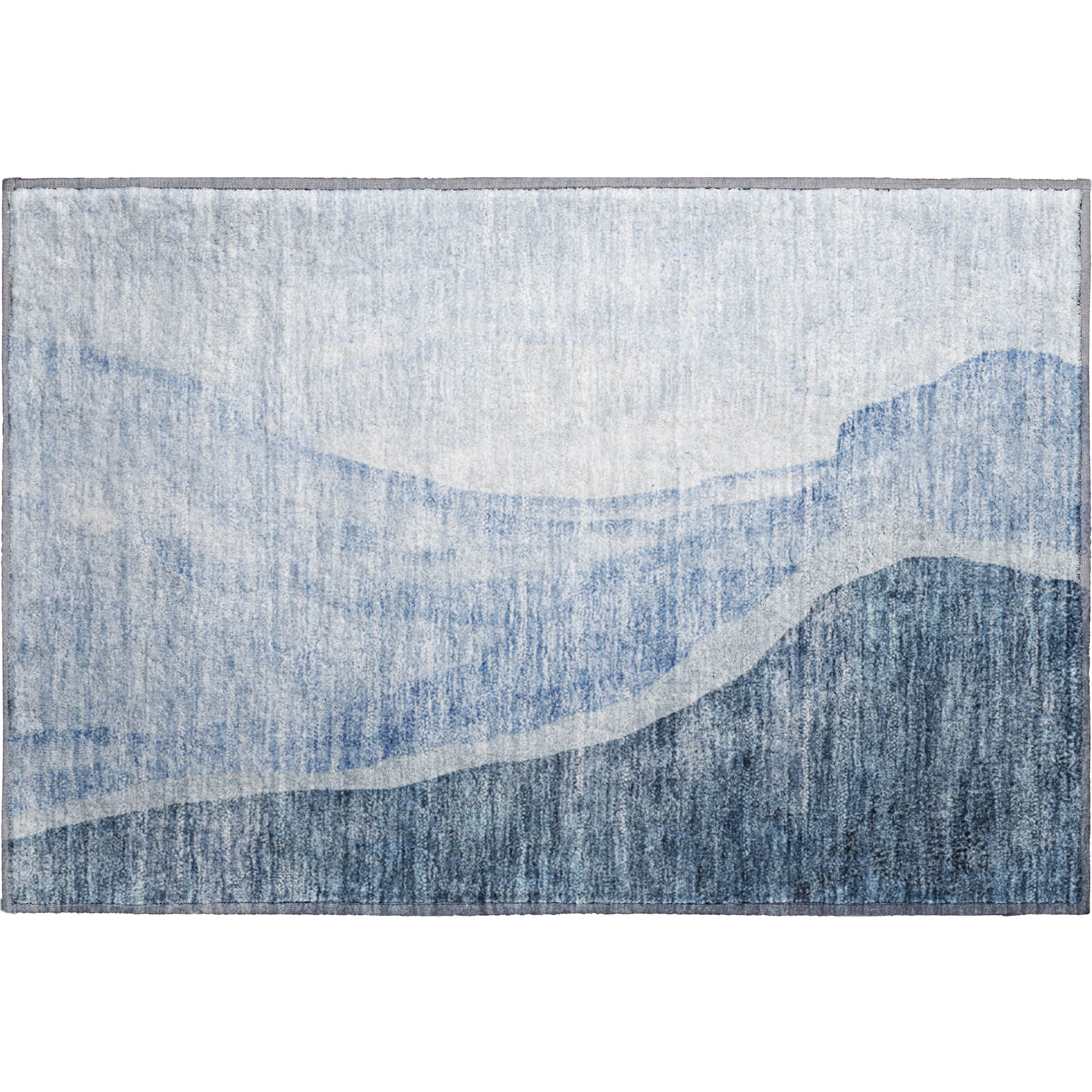 Seville Machine Washable Transitional Blue Rug 1'8" x 2'6" #shape_Rectangle