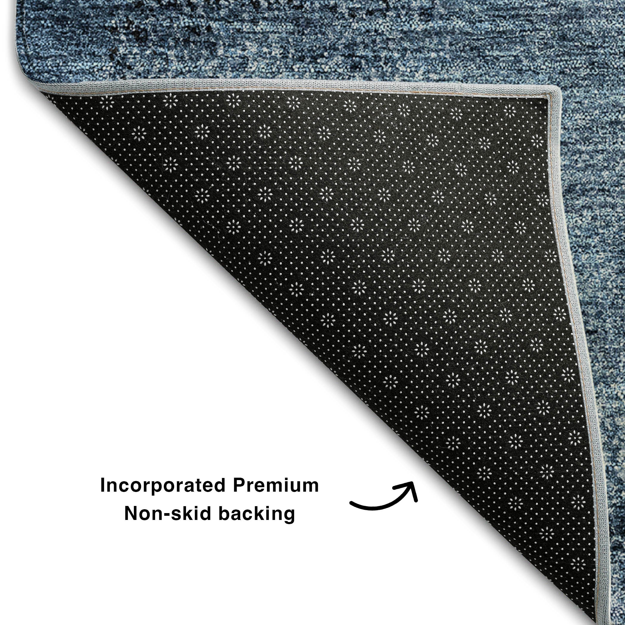 Seville Machine Washable Transitional Blue Rug 1'8" x 2'6" #shape_Rectangle
