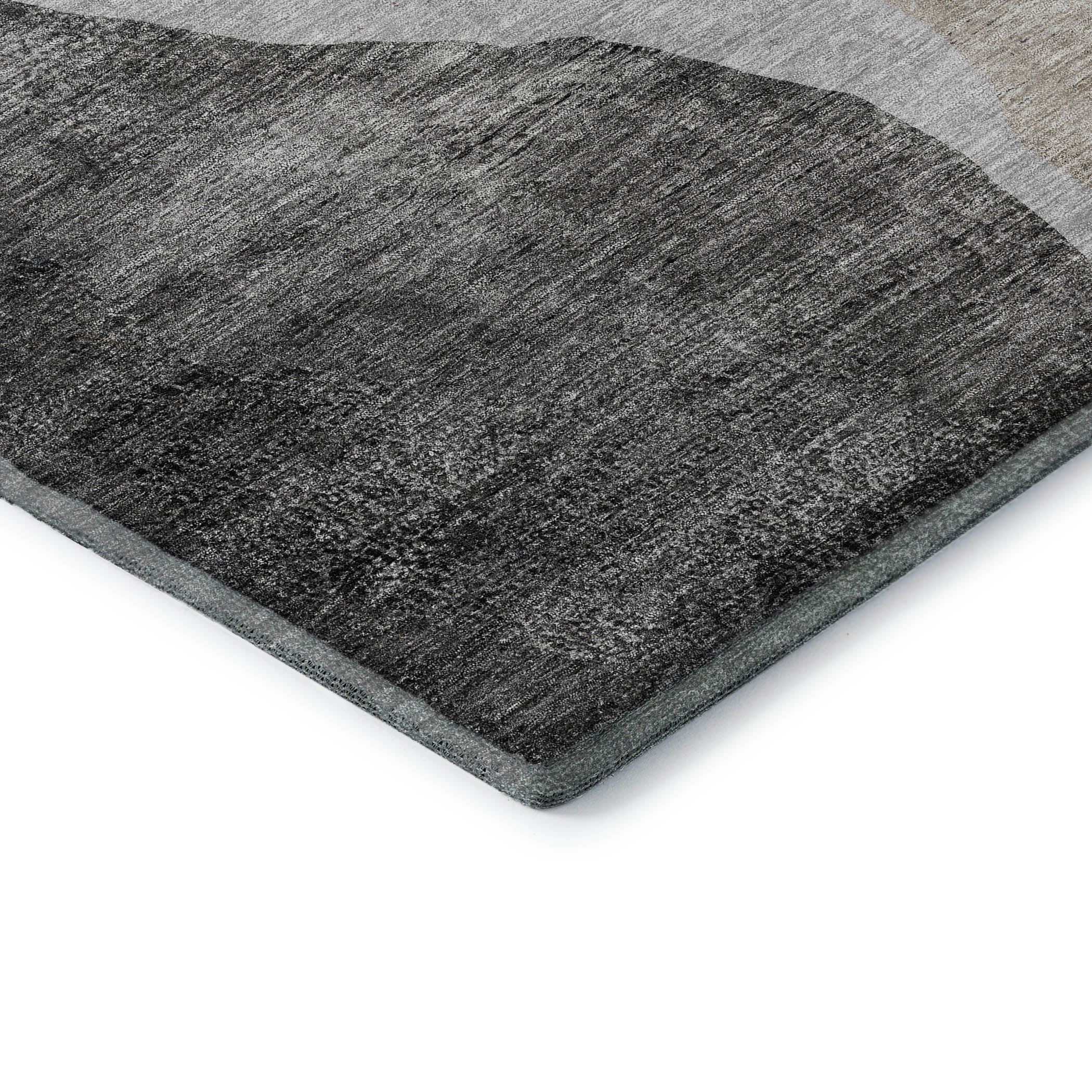 Seville Machine Washable Transitional Charcoal Gray Rug 1'8" x 2'6" #shape_Rectangle