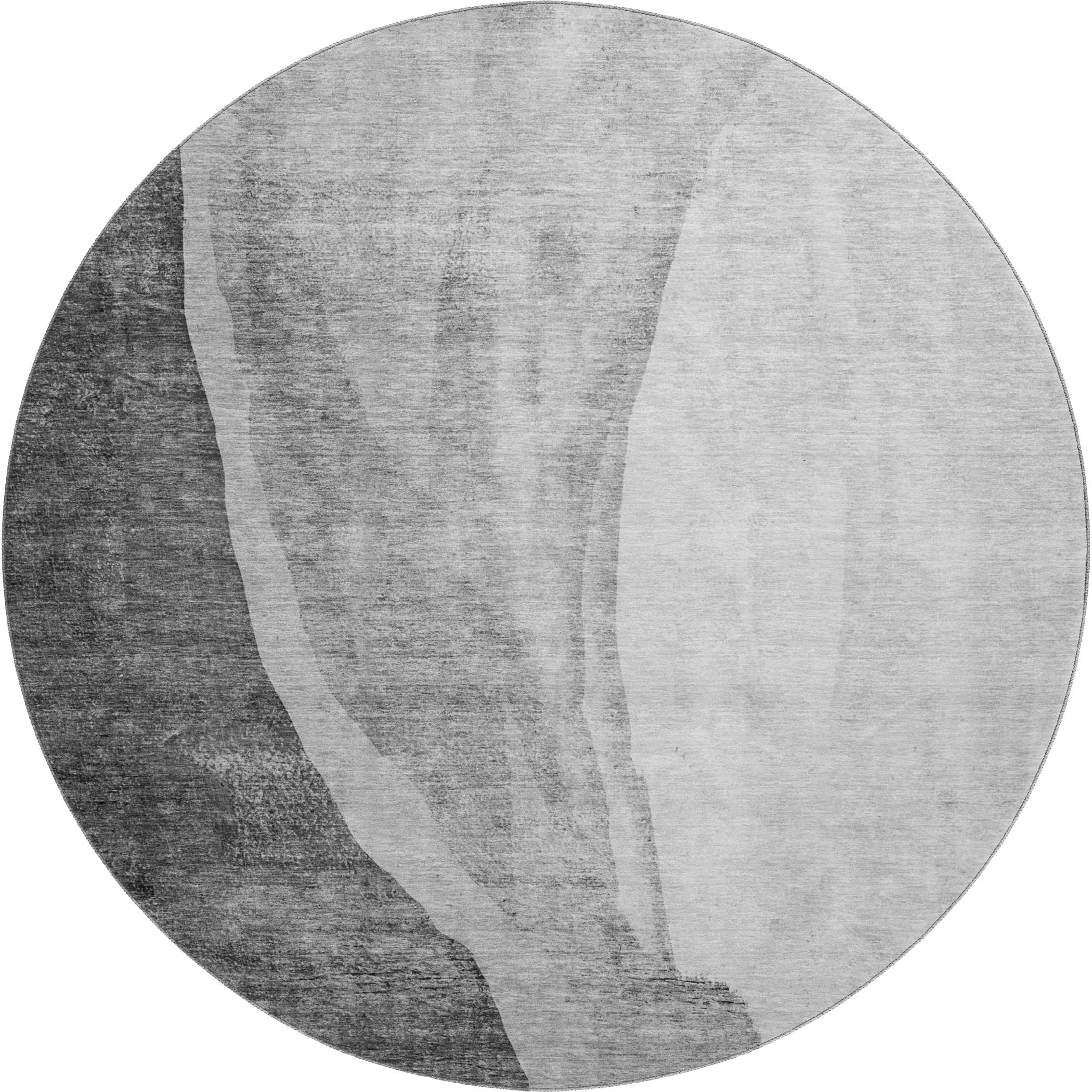 Seville Machine Washable Transitional Gray Rug 8' x 8' #shape_Round