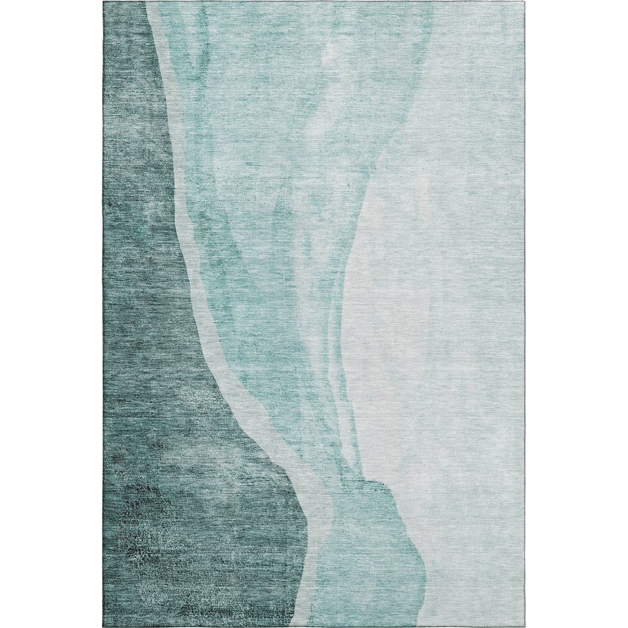 Seville Machine Washable Transitional Teal Rug 2'6" x 3'10" #shape_Rectangle