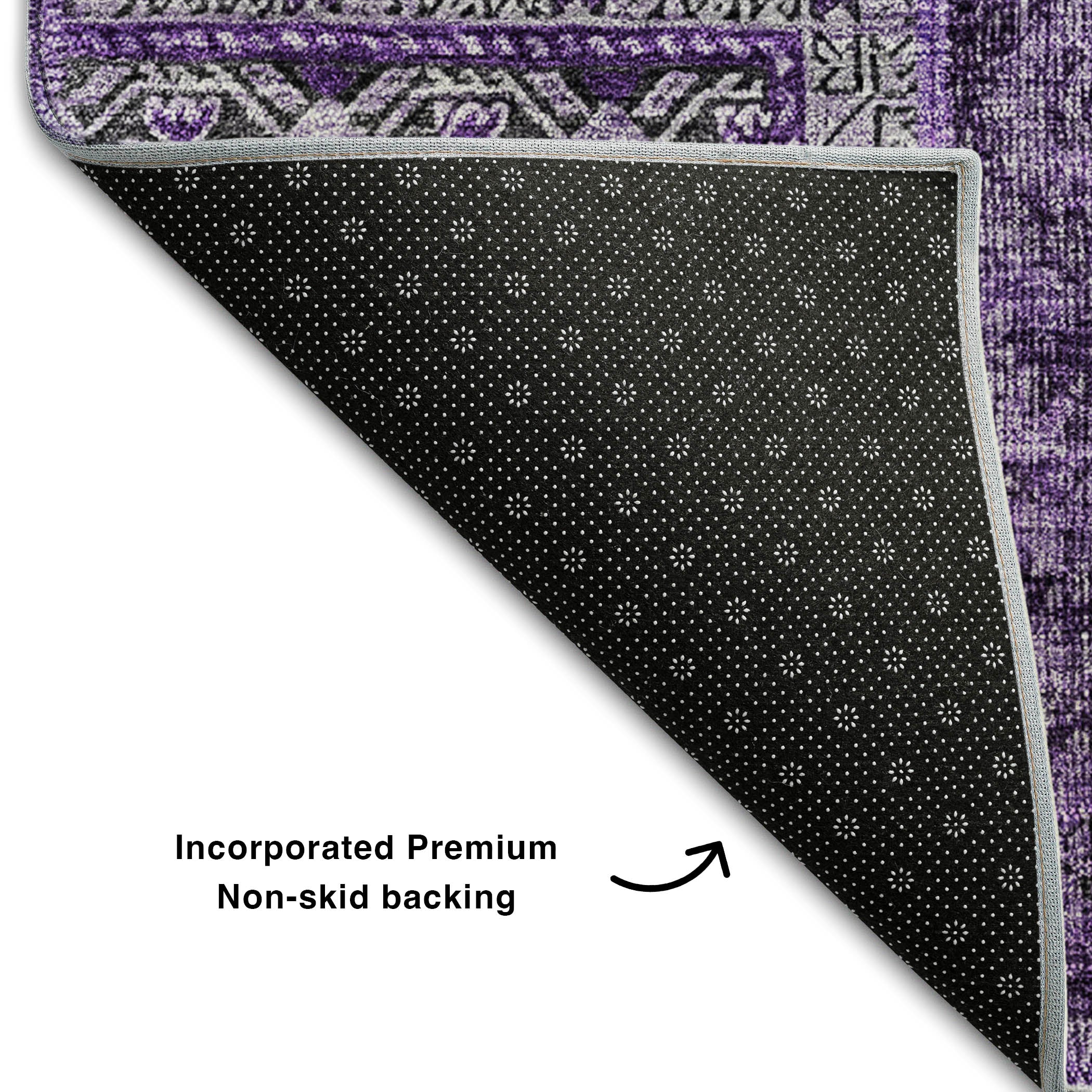 Sintra Machine Washable Transitional Eggplant Purple Rug 1'8" x 2'6" #shape_Rectangle