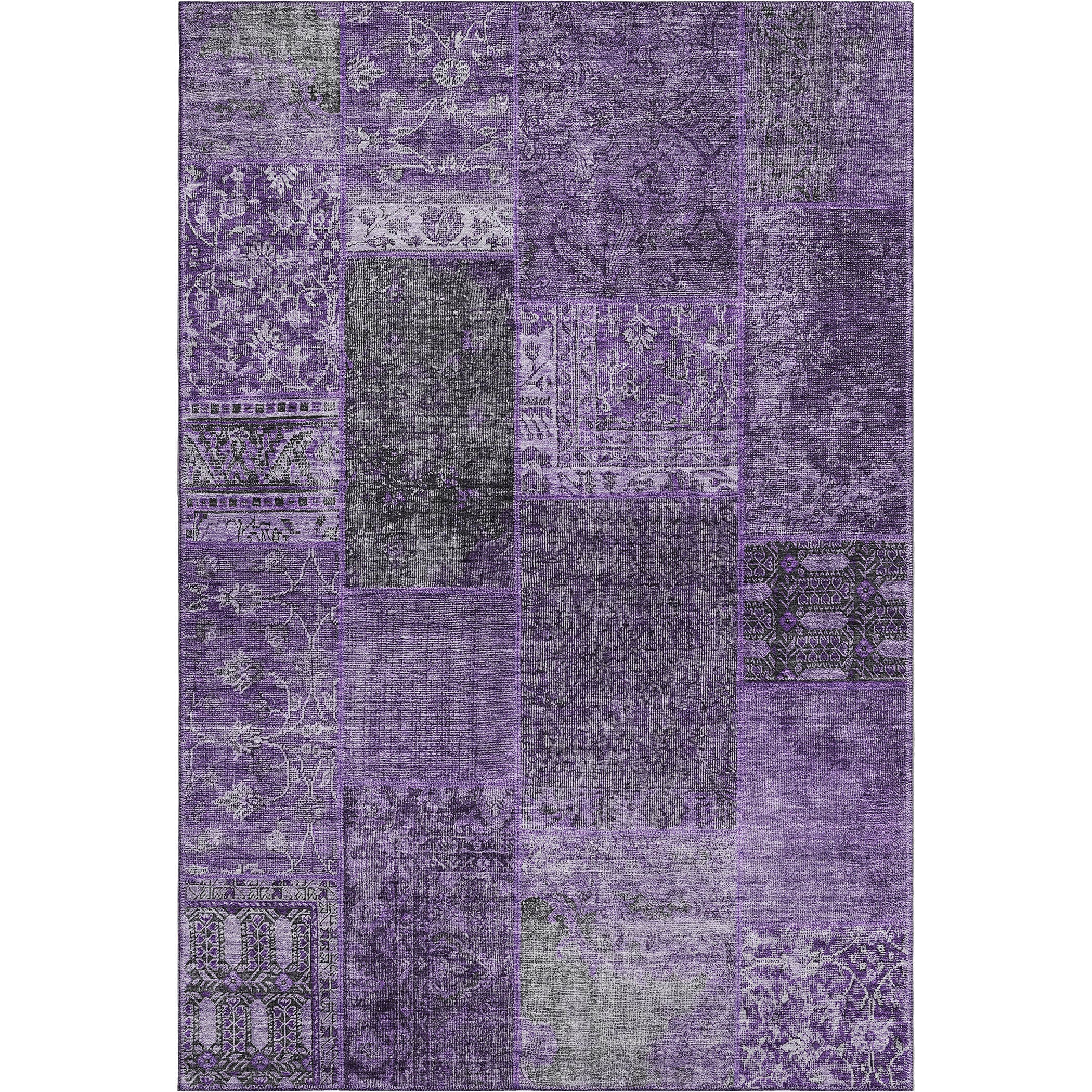 Sintra Machine Washable Transitional Eggplant Purple Rug 2'6" x 3'10" #shape_Rectangle