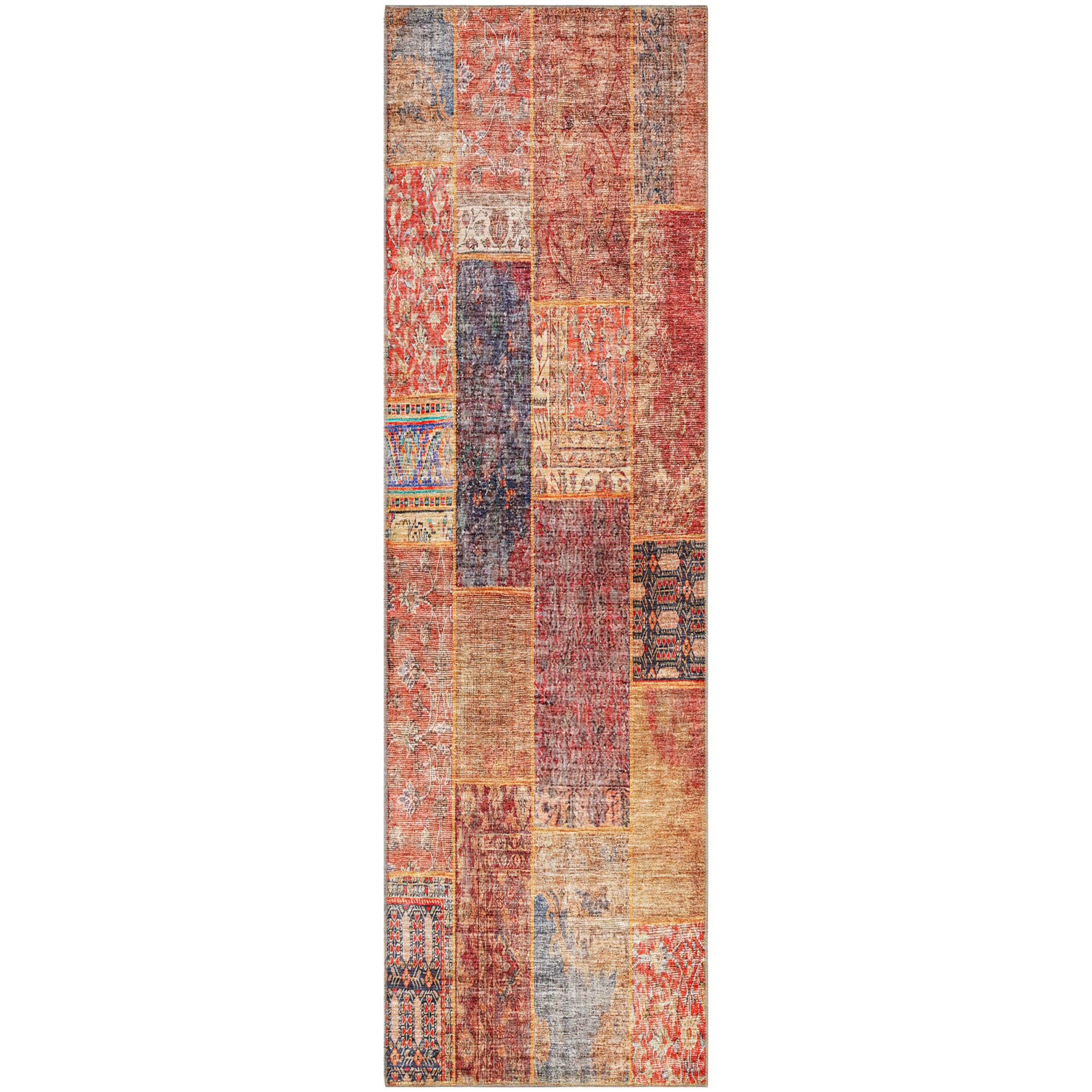 Sintra Machine Washable Transitional Red Rug 2'3" x 7'6" #shape_Runner