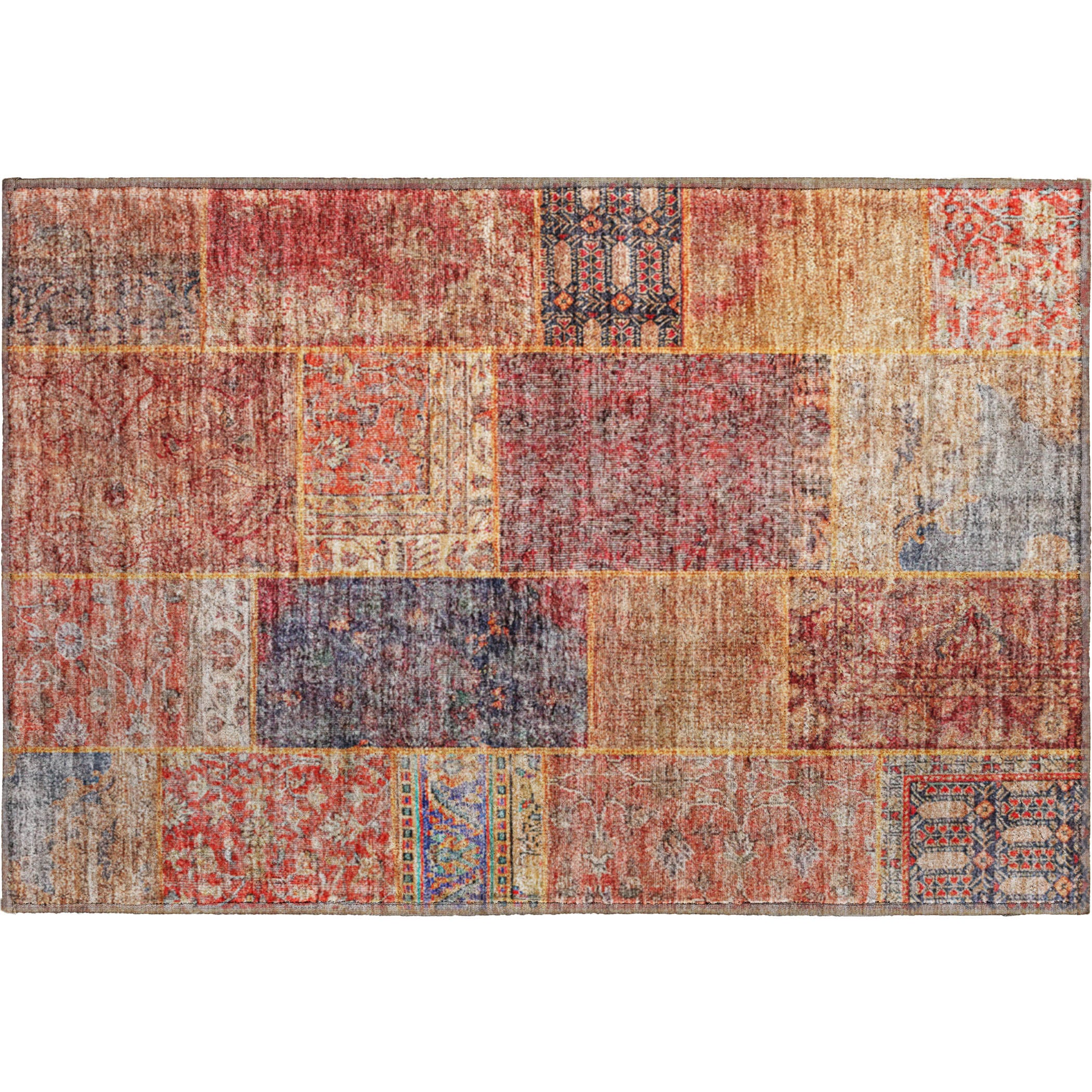 Sintra Machine Washable Transitional Red Rug 1'8" x 2'6" #shape_Rectangle