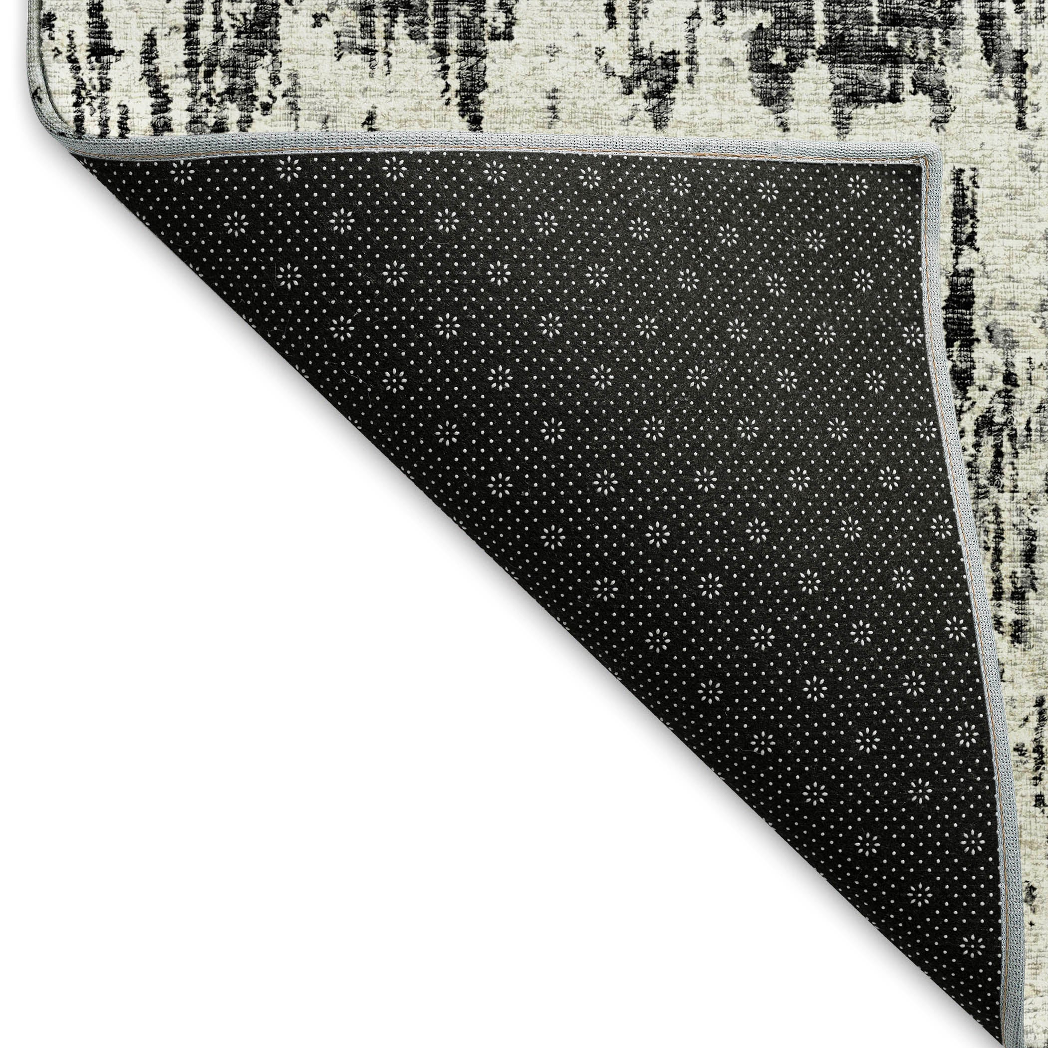 Bruges Machine Washable Transitional Gray Black Rug 1'8" x 2'6" #shape_Rectangle