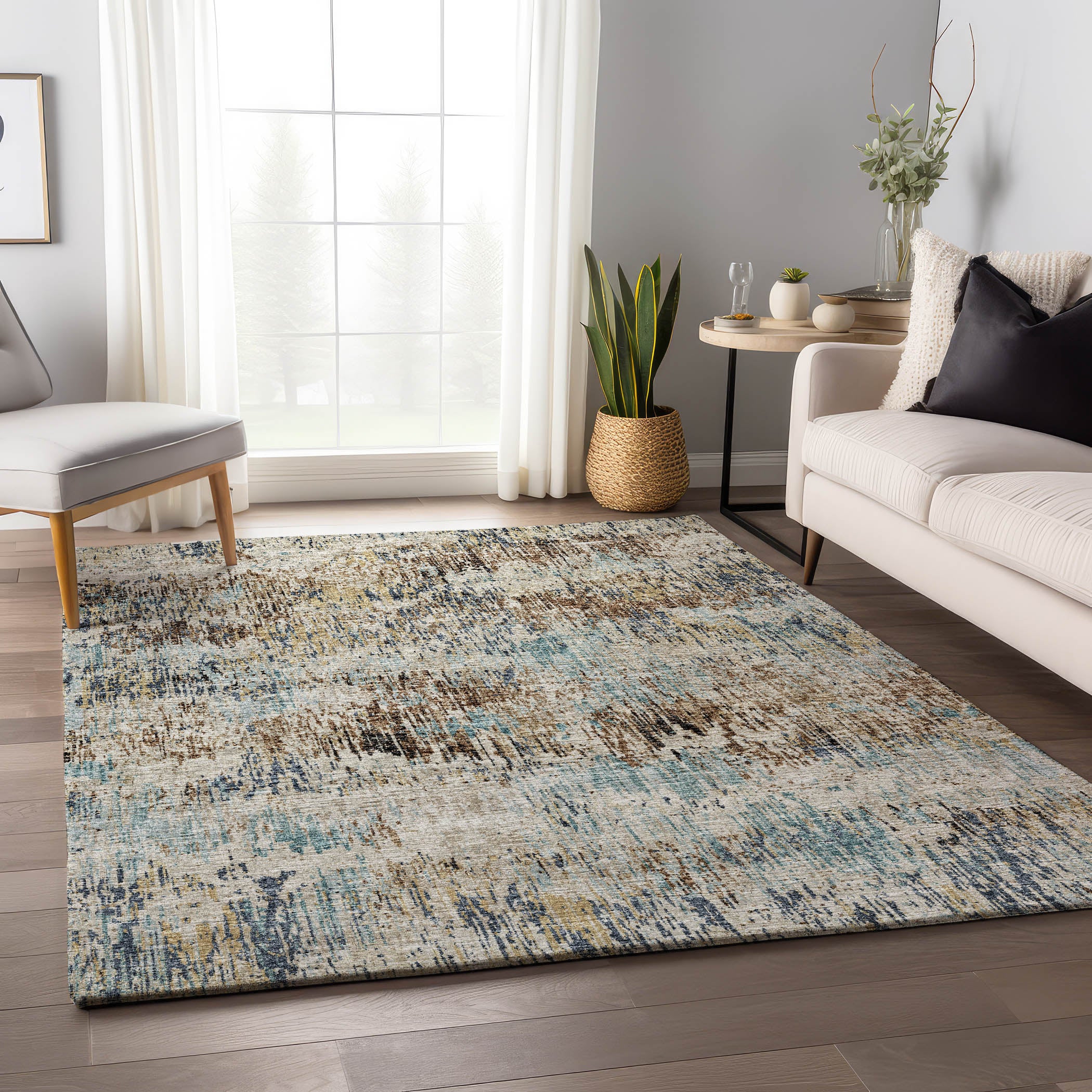 Bruges Machine Washable Transitional Moody Multi Rug 2'6" x 3'10" #shape_Rectangle