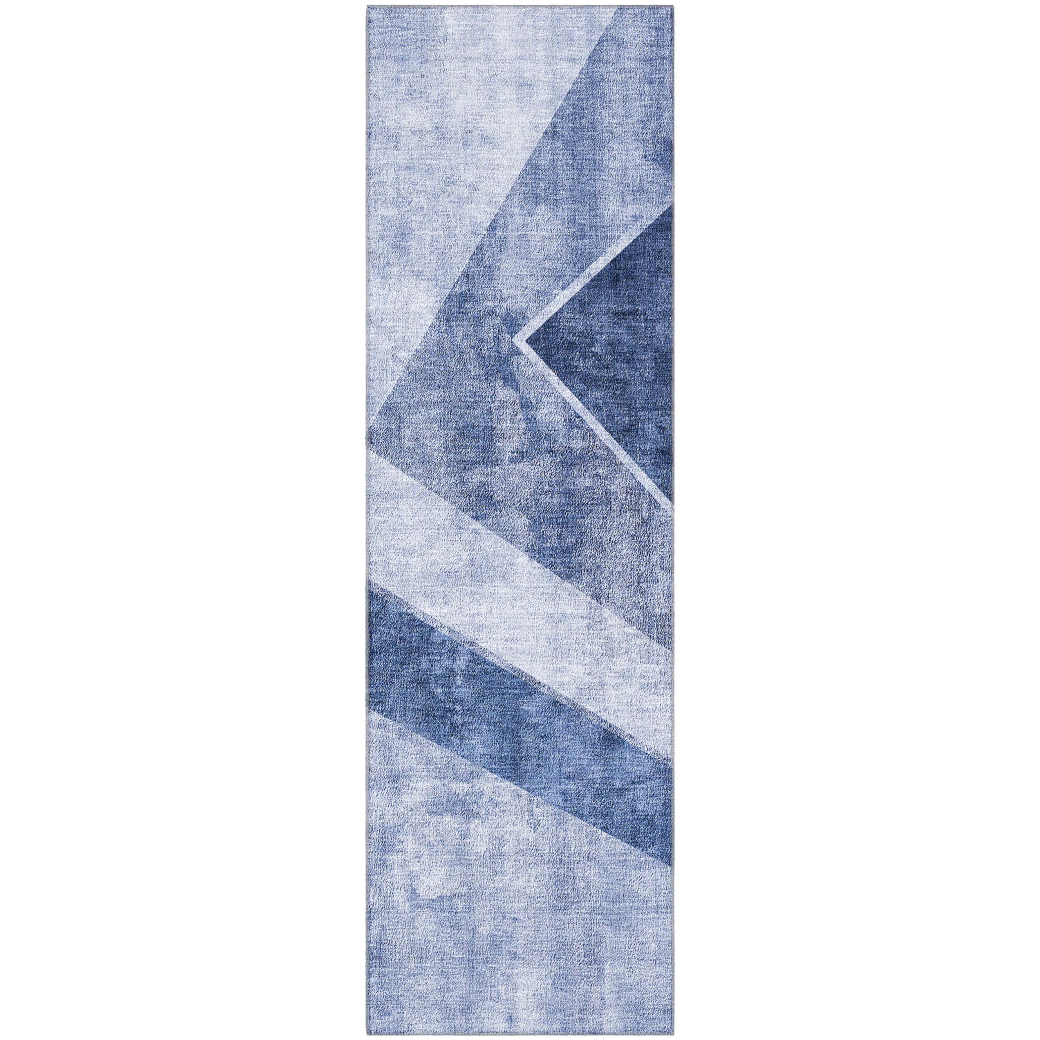 Lucerne Machine Washable Transitional Blue Rug 2'3" x 7'6" #shape_Runner